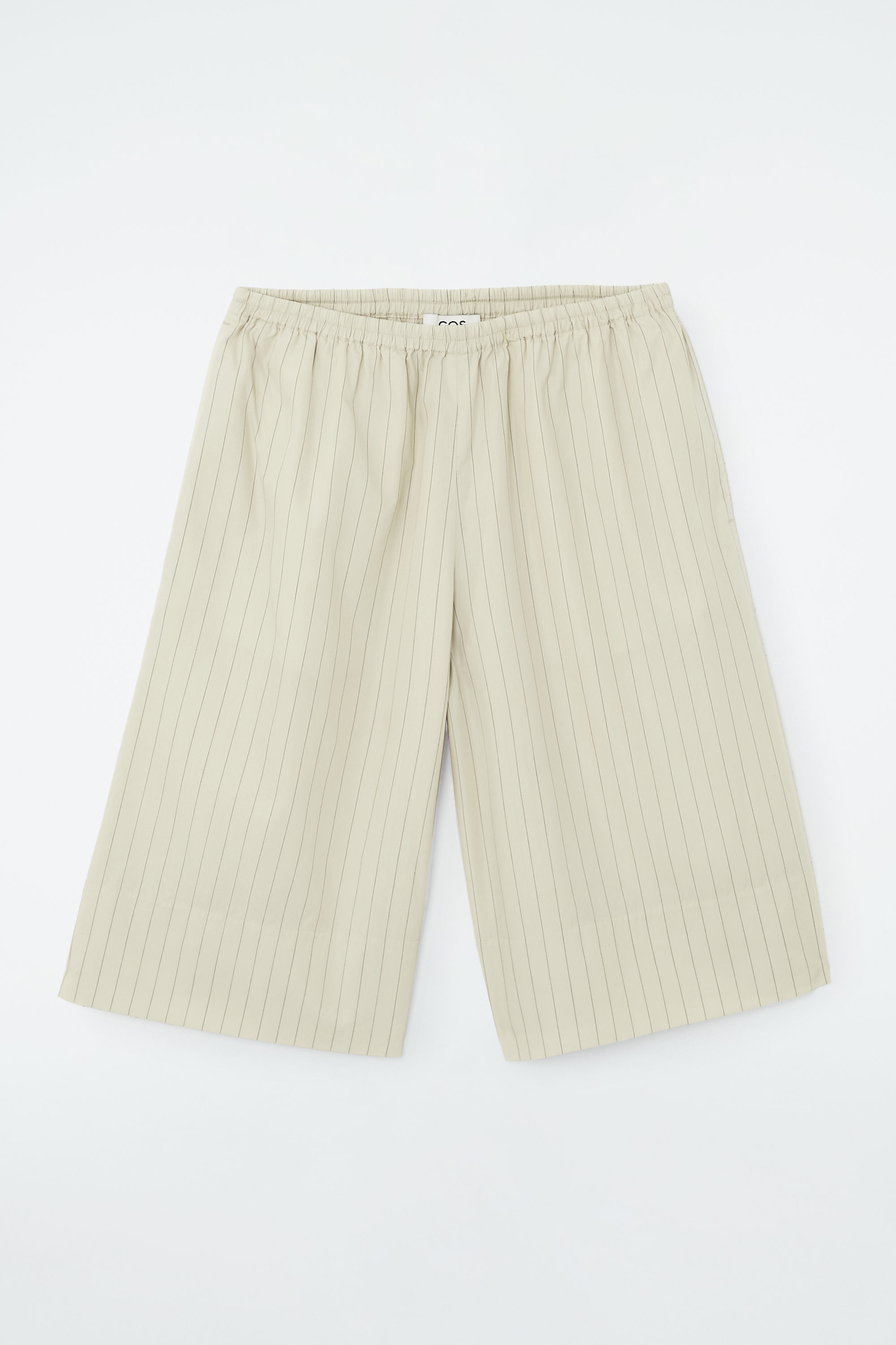 PINSTRIPED KNEE-LENGTH SHORTS - CREAM / PINSTRIPED | COS