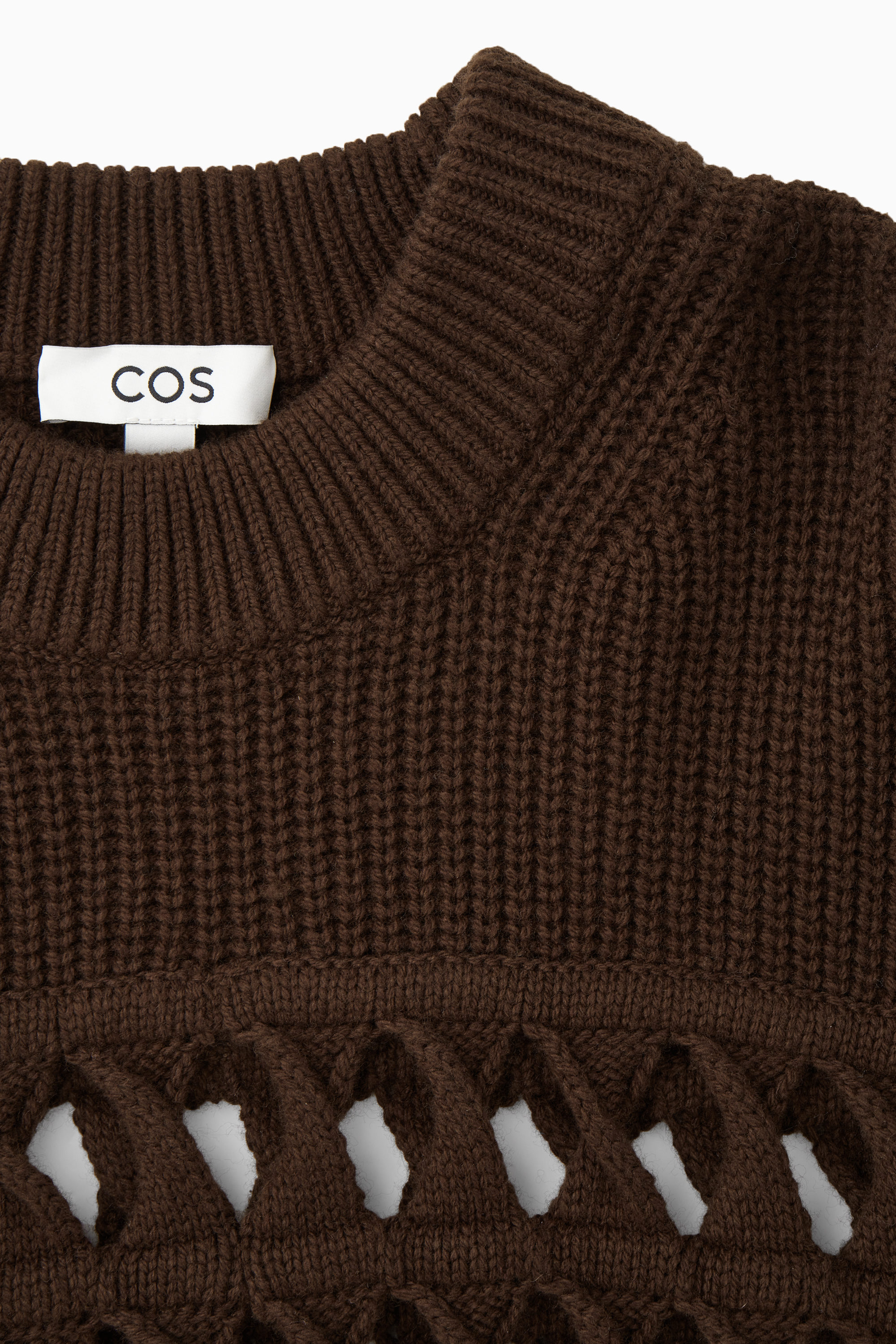 OPEN-KNIT WOOL SWEATER - DARK BROWN | COS US