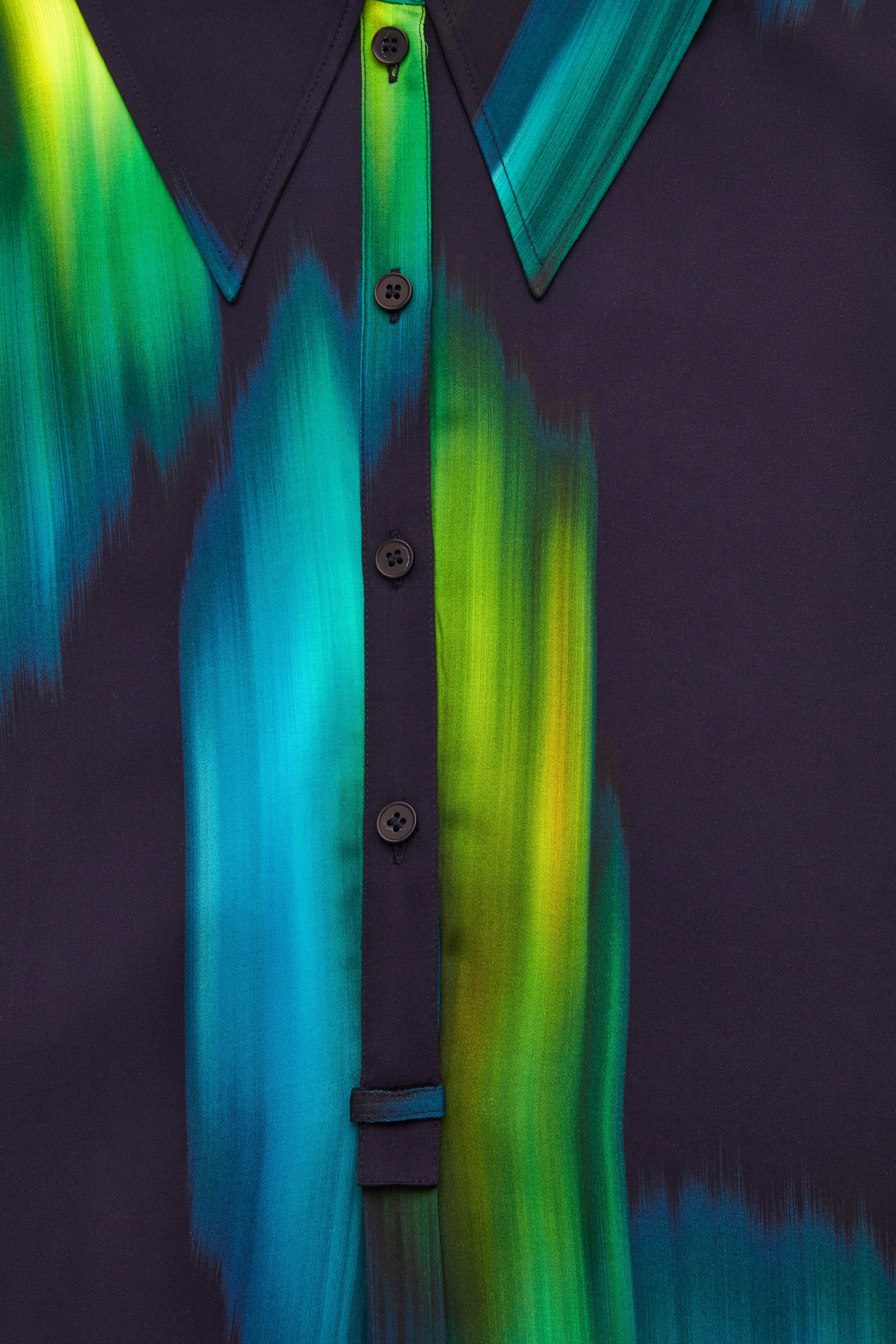 View larger image: PRINTED MIDI SHIRT DRESS - DARK GREEN / PURPLE / ABSTRACT - Ladies | H&M GB 2