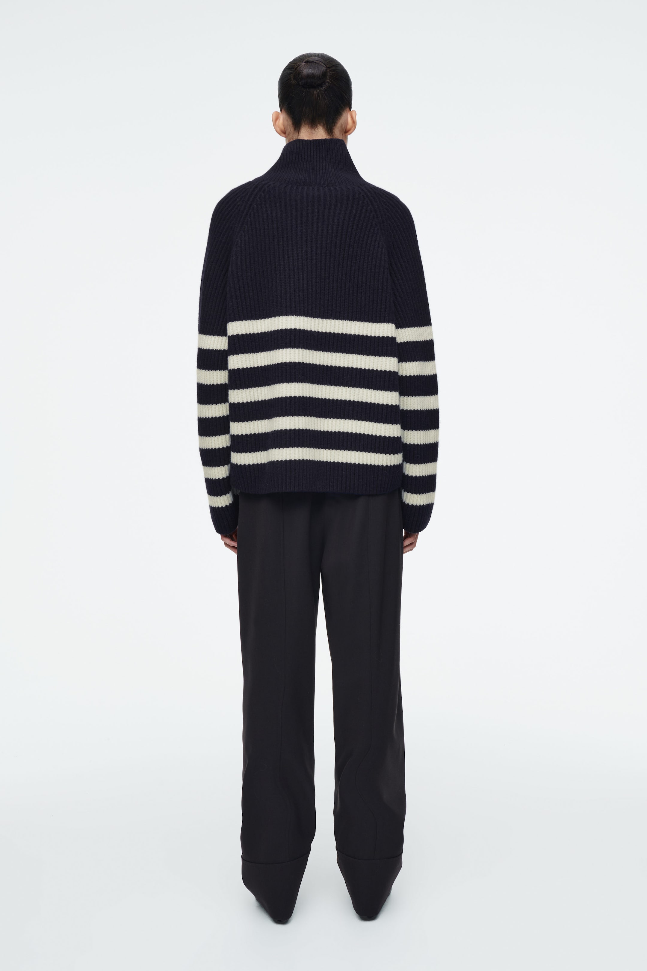 WRAP-COLLAR MERINO WOOL JUMPER