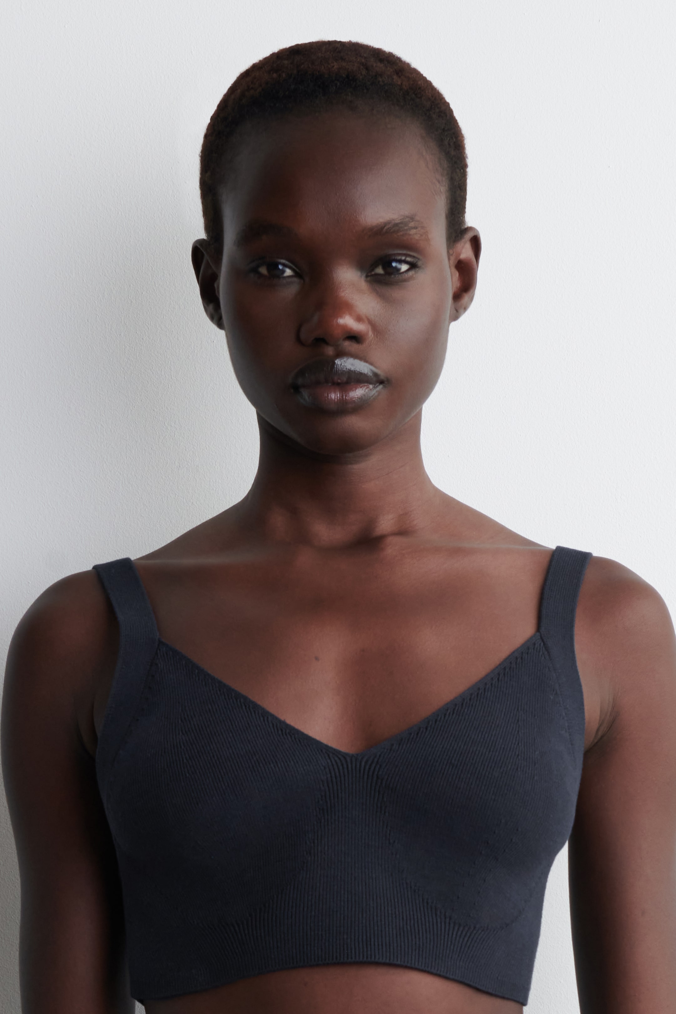 Grösseres Bild ansehen: STRICK-BRALETTE AUS BAUMWOLLE - NAVYBLAU - DAMEN | H&M CH 1