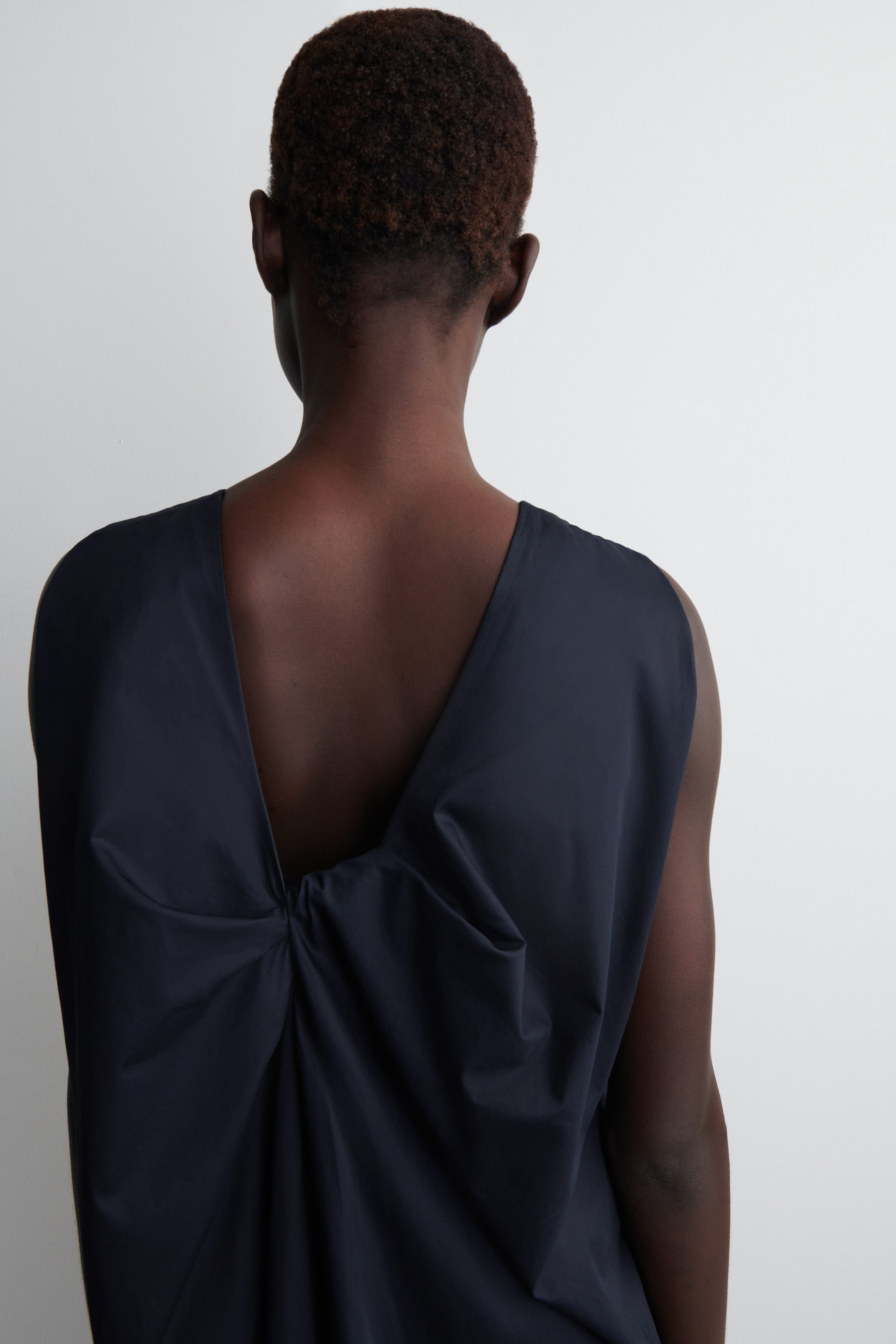 cos navy blue dress COS Navy Blue High Neck Knot Dress main image 0