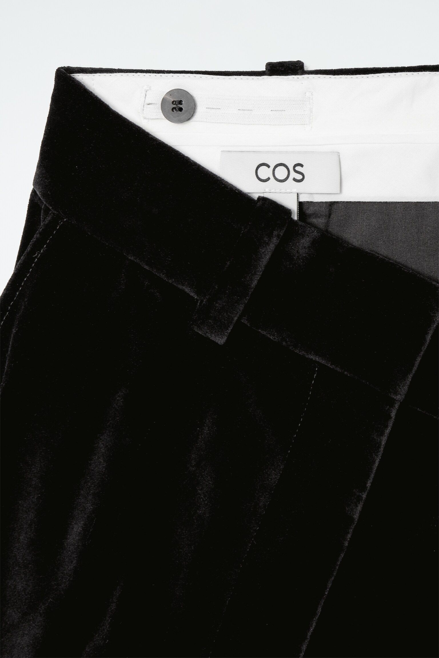 RELAXED VELVET WIDE-LEG TROUSERS - BLACK - 3