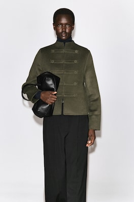 DOUBLE-FACED WOOL UNIFORM JACKET — KHAKI 2