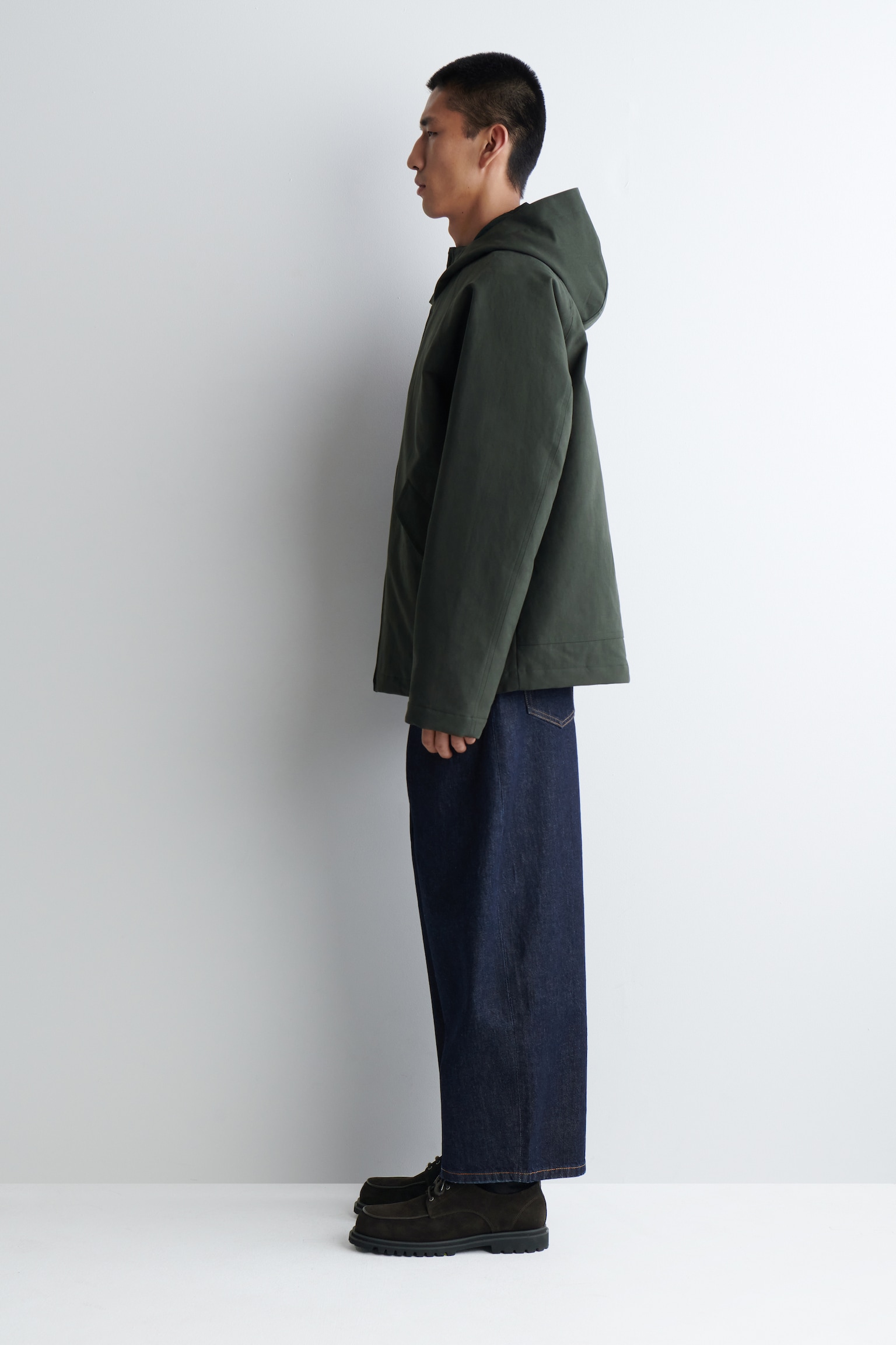 CHAQUETA CON CAPUCHA DE ALGODÓN TÉCNICO - VERDE OSCURO/MARRÓN - 6