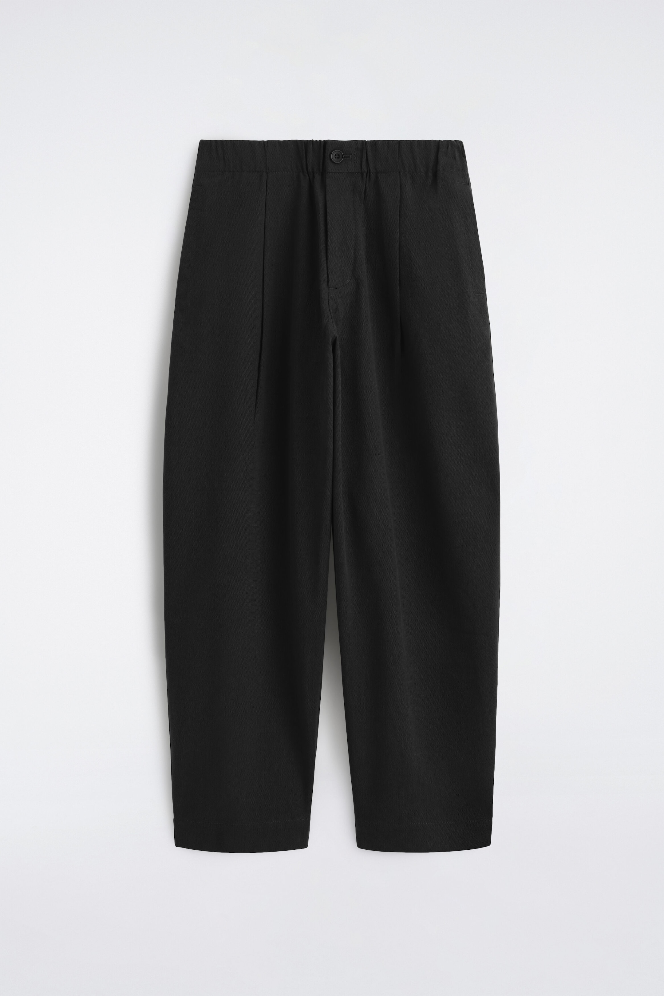 PLEATED RELAXED-FIT BARREL-LEG PANTS