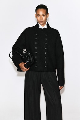 BOILED-WOOL UNIFORM JACKET — BLACK 2