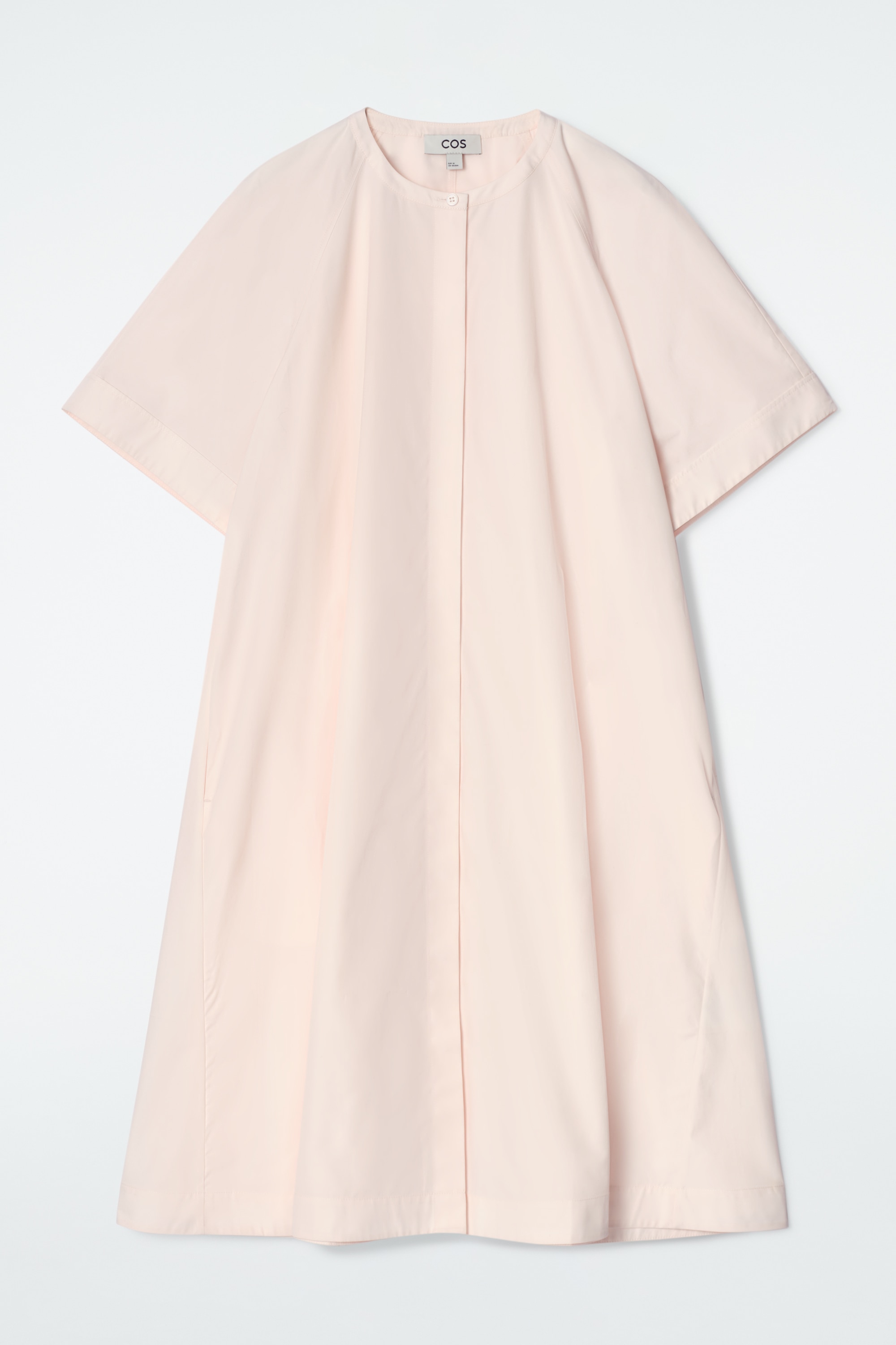 MIDIKLEID AUS BAUMWOLLE MIT RAGLANÄRMELN - HELLROSA/KHAKI