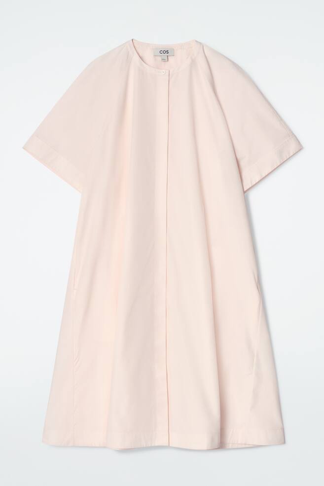 VESTIDO MIDI ALGODÓN MANGAS RAGLÁN - ROSA CLARO - 1