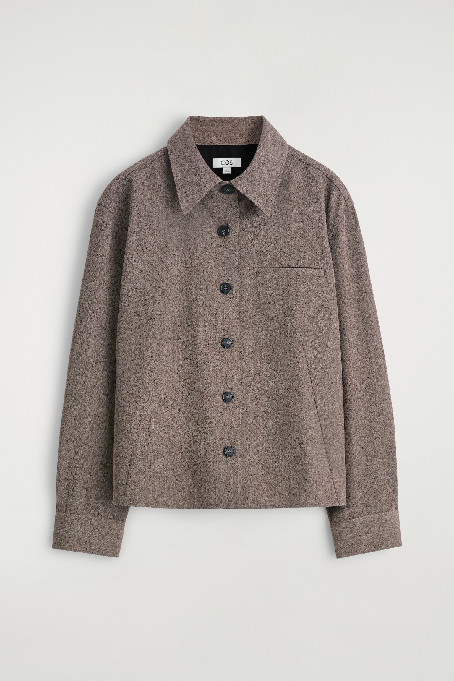 CHEMISE EN LAINE MÉLANGÉE - BRUN CHINÉ - 2