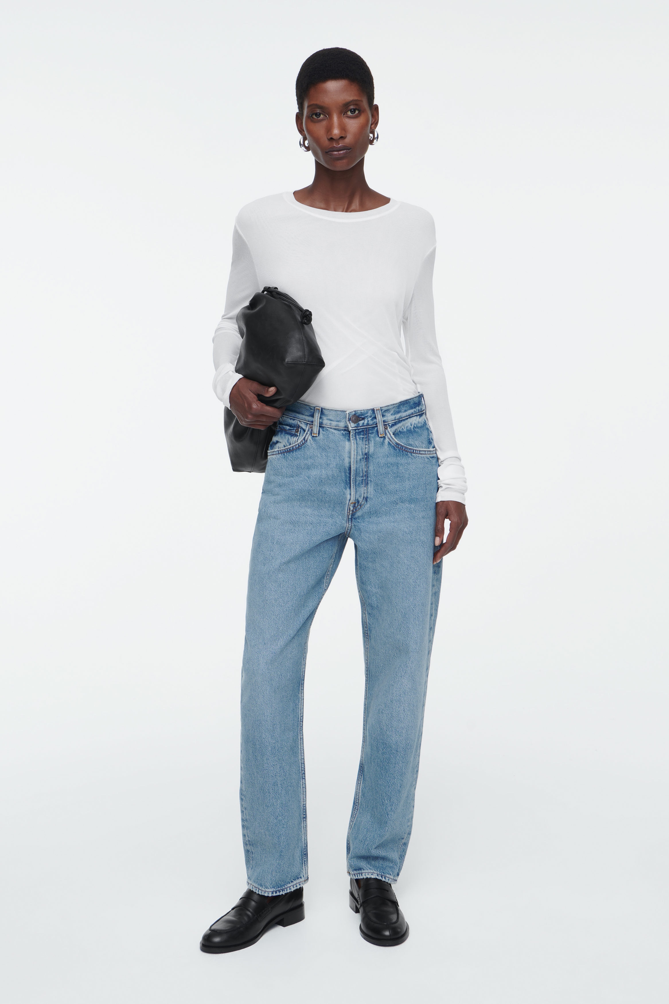 パンツ 24SS sefr STRAIGHT CUT JEANS STRAIGHT CUT JEANS (BLK)