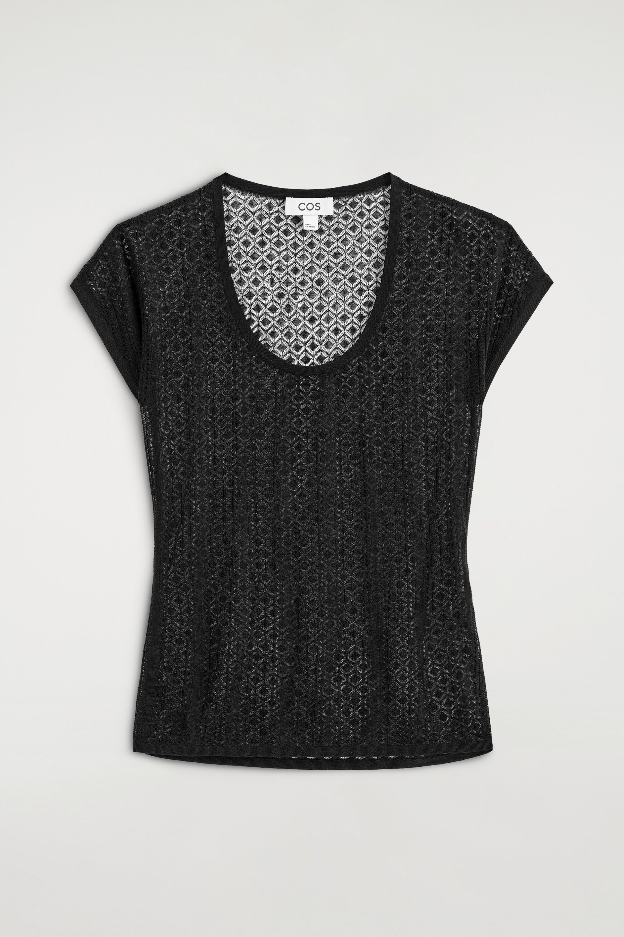 DIAMOND-KNIT LACE T-SHIRT