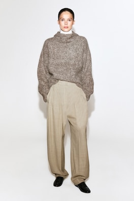 CHUNKY BRUSHED-CASHMERE HOODIE — GRAY MÉLANGE 2