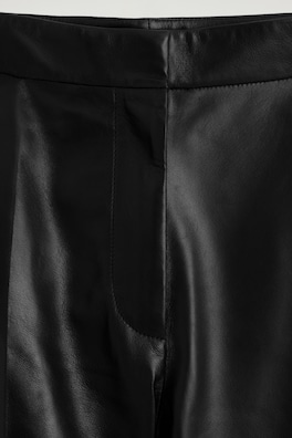 LEATHER STRAIGHT-LEG PANTS — BLACK 6