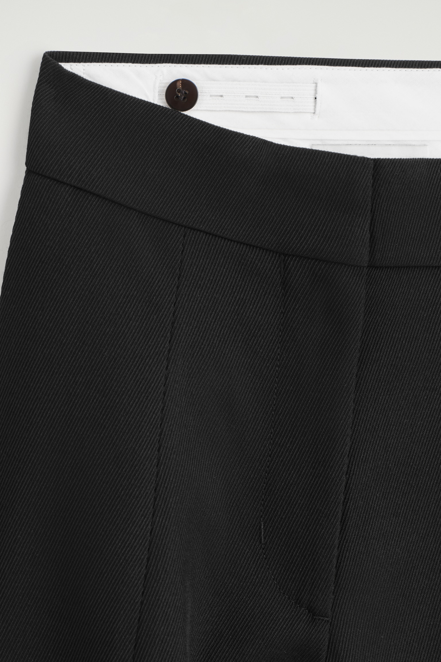 PANTALÓN RELAXED FIT MEZCLA DE LANA PERNERA ANCHA - NEGRO/BURDEOS - 6
