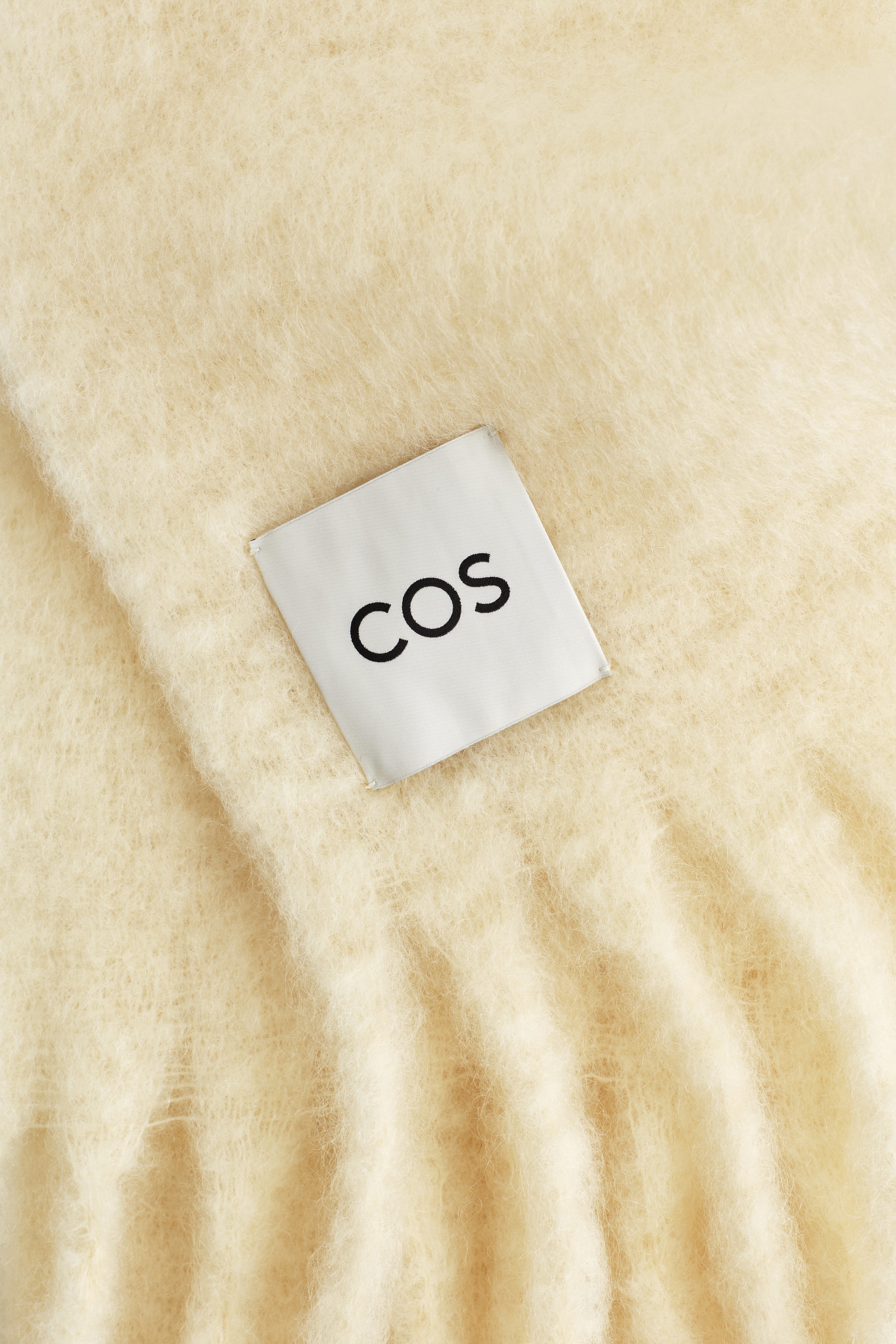 FRINGED BRUSHED-MOHAIR SCARF