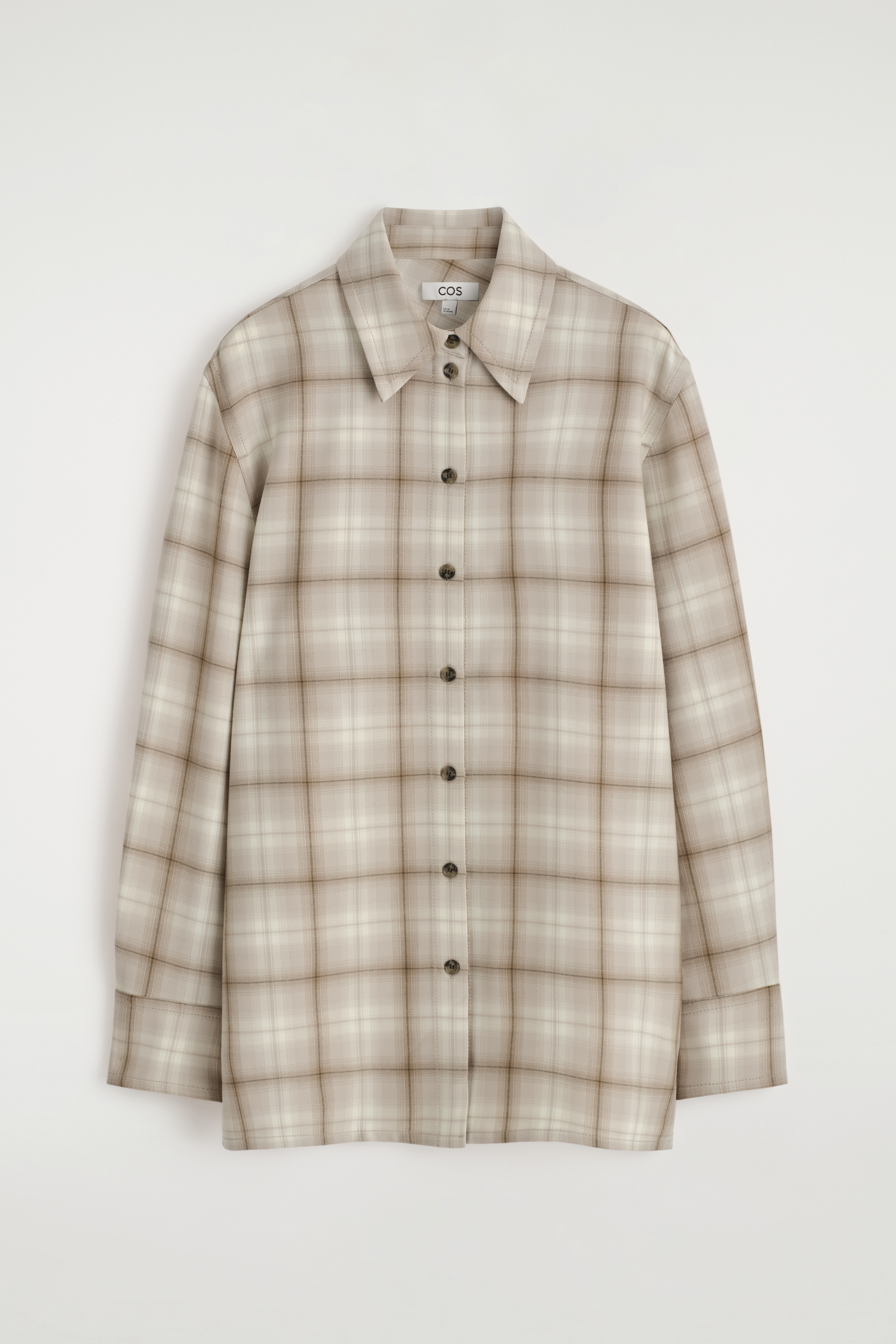 KOŠILE Z KOSTKOVANÉHO FLANELOVÉHO MATERIÁLU - BÉŽOVÁ / KOSTKOVANÁ/MODRÁ / KOSTKOVANÁ