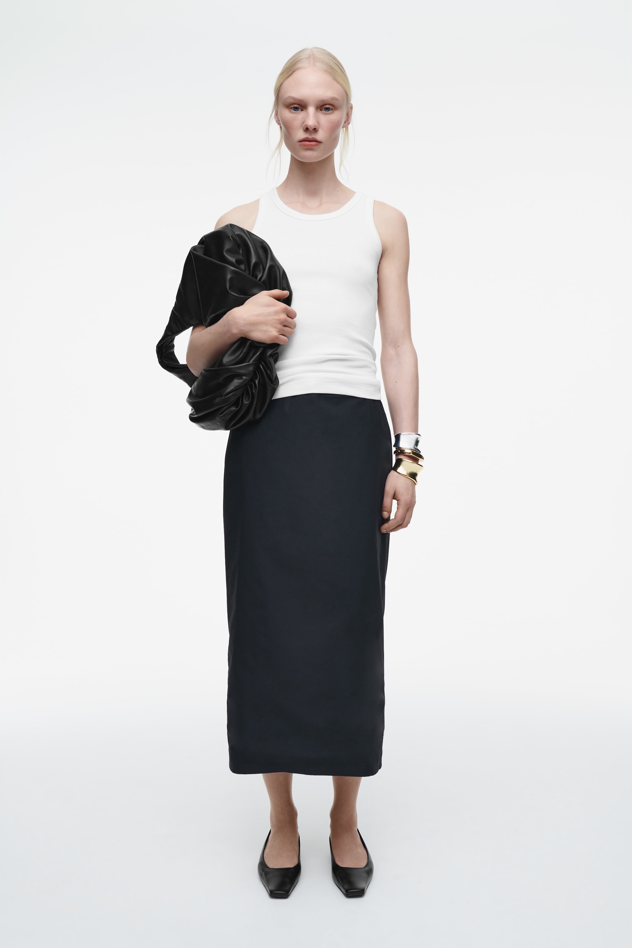 Agrandir l'image: JUPE MIDI TAILLE AJUSTABLE EN COTON - BLEU MARINE - FEMME | H&M FR 2