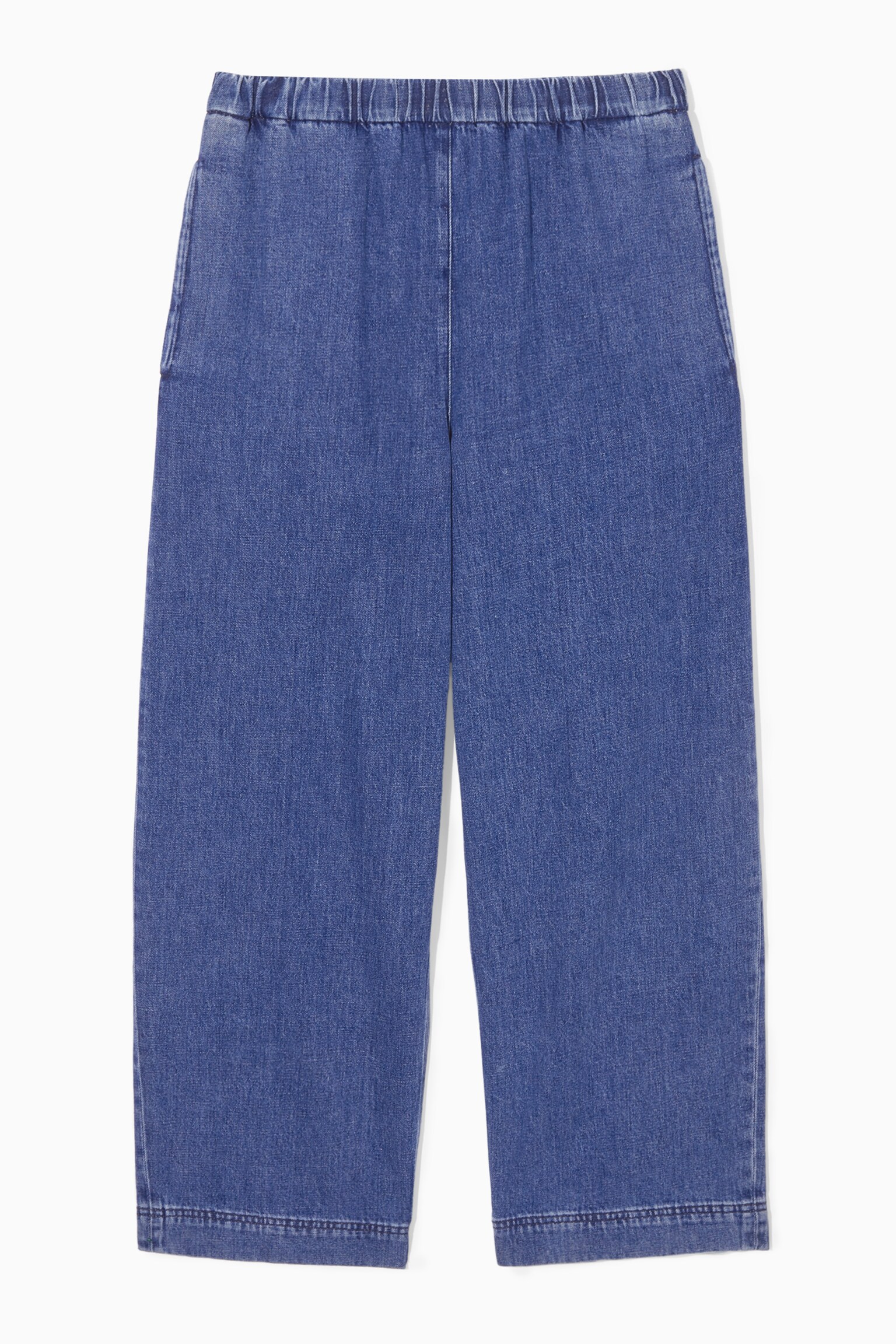 PANTALON JEAN TAILLE ÉLASTIQUÉE - BLEU DÉLAVÉ