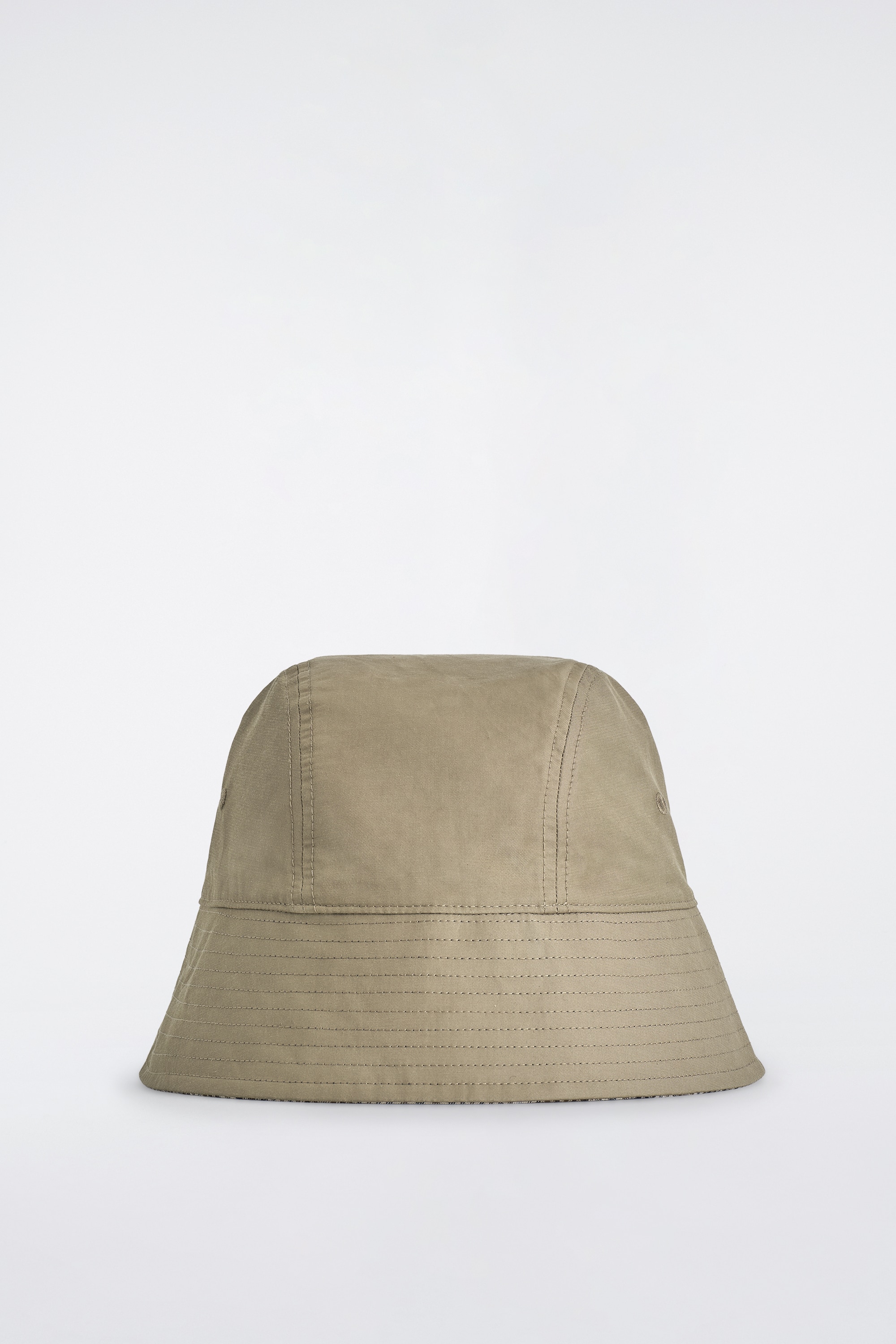 REVERSIBLE BUCKET HAT - בז' / משובץ