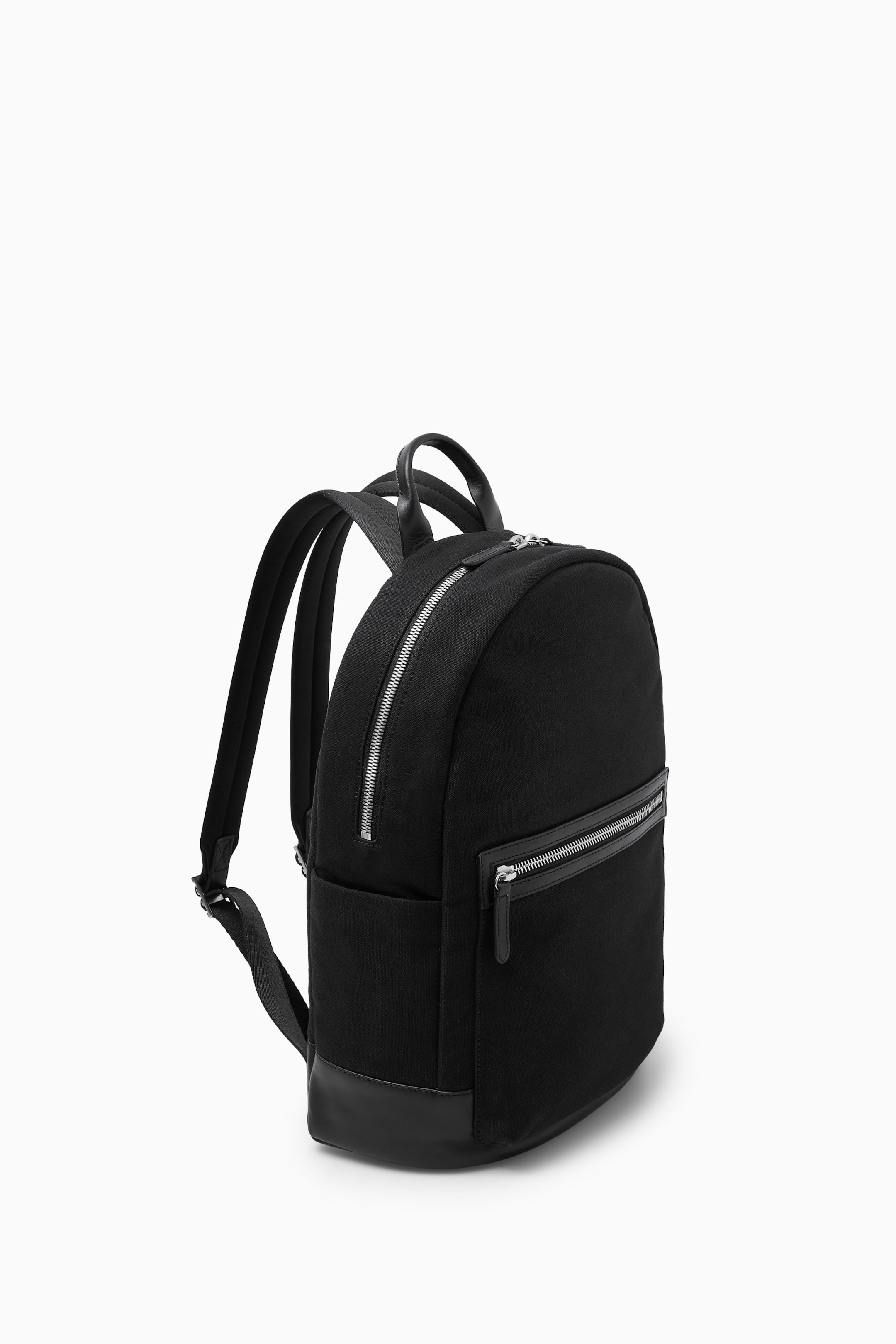 LEATHER-TRIMMED CANVAS BACKPACK