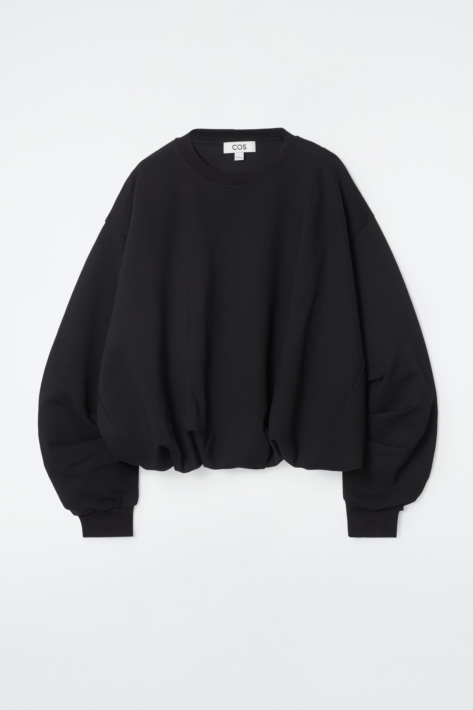 BUBBLE-HEM SWEATSHIRT - BLACK/BLUE - 1