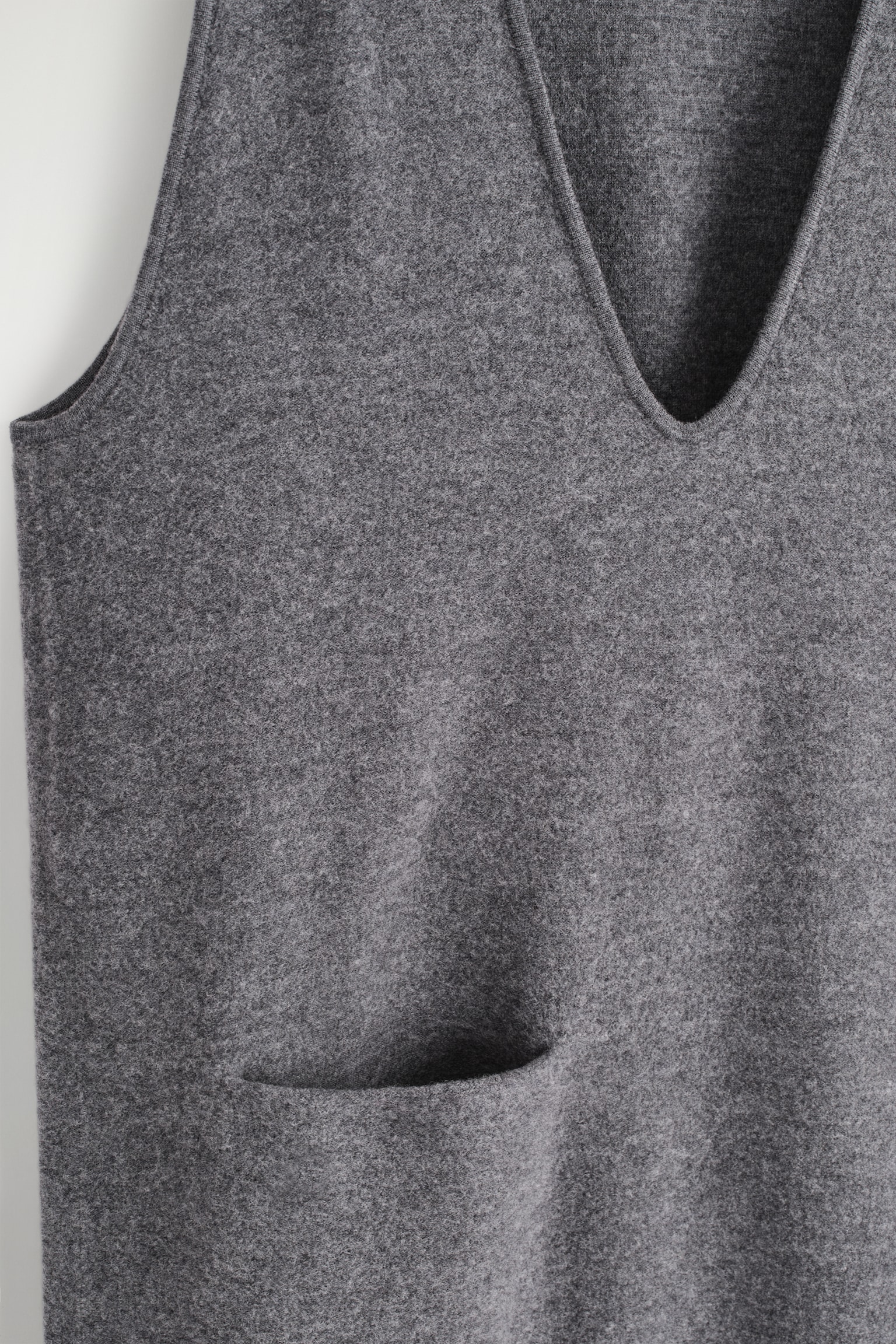 ROBE MIDI EN LAINE BOUILLIE - GRIS CHINÉ/BRUN FONCÉ - 5