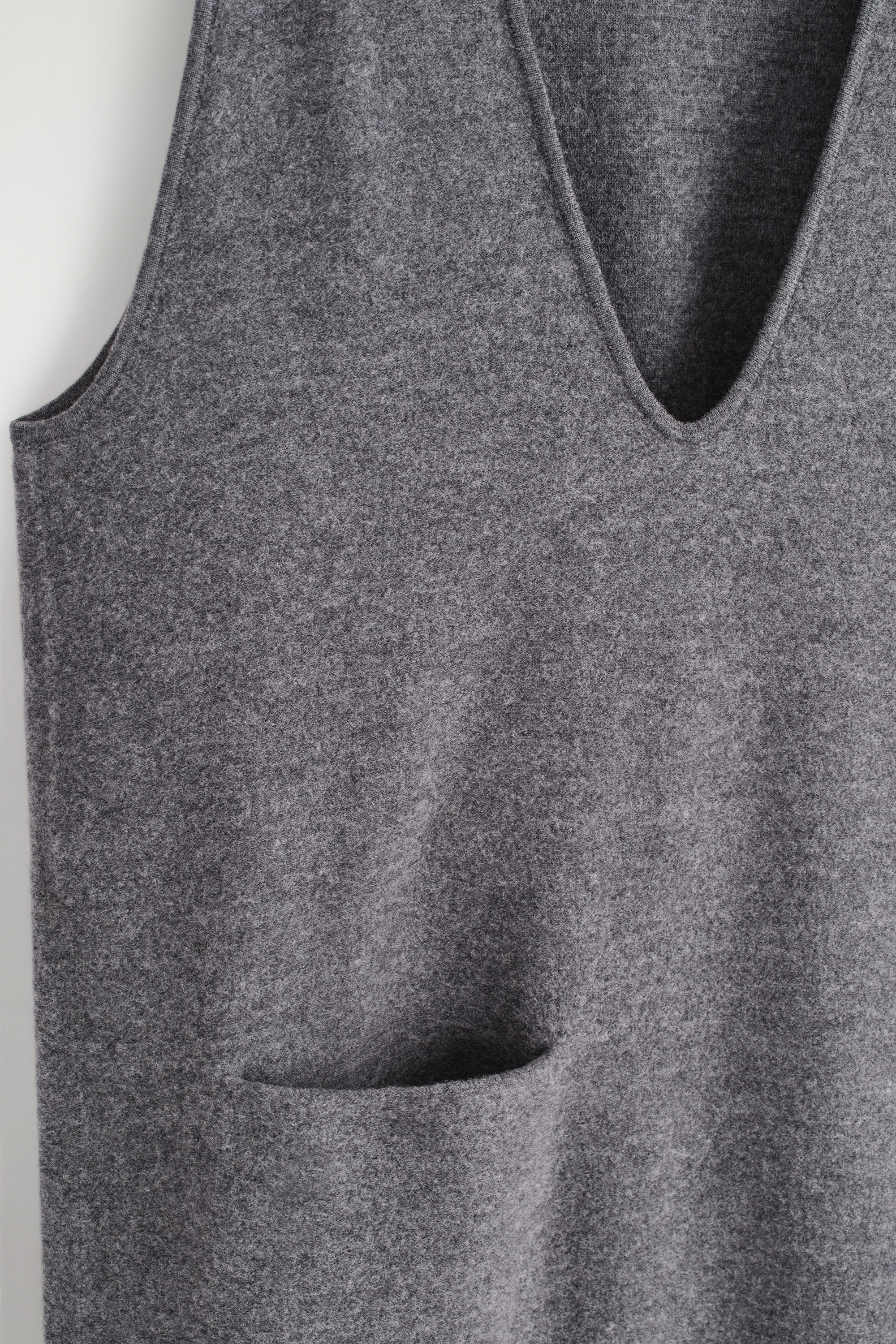 cos grey wool dress SCULPTED MERINO WOOL MINI DRESS - GRAY MLANGE