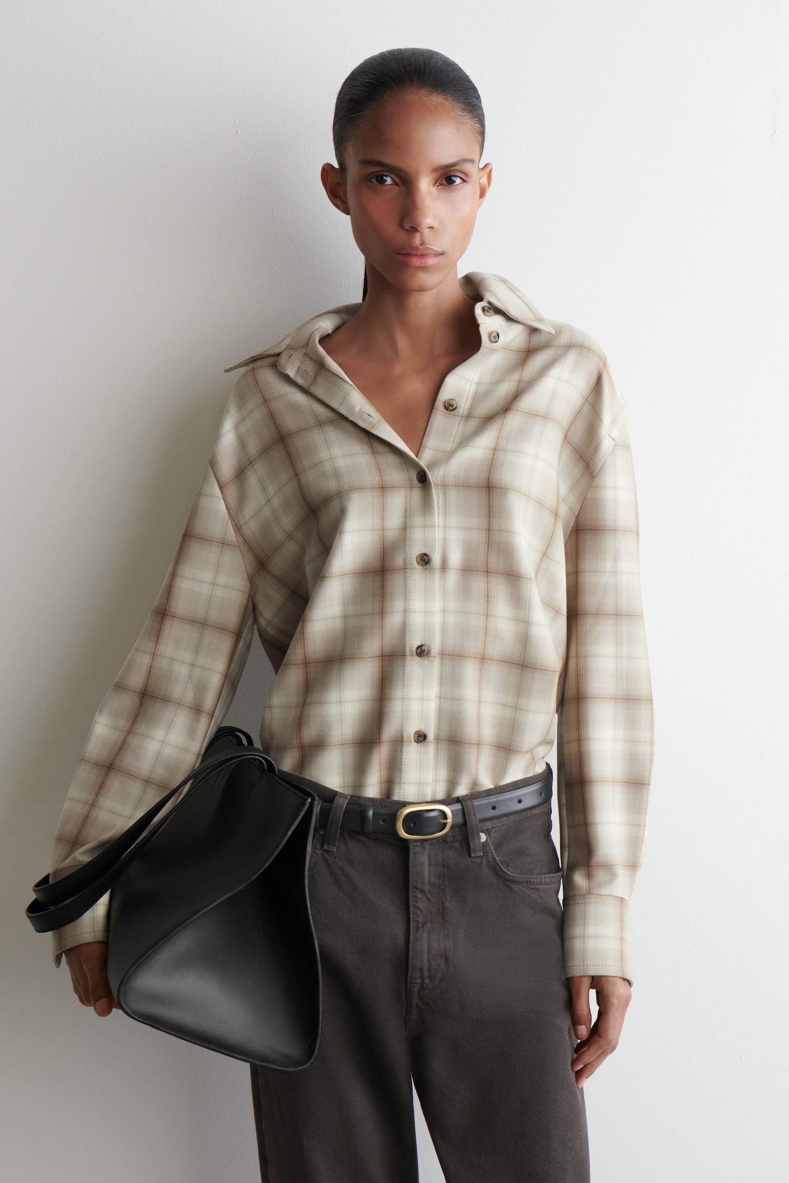 CAMICIA IN FLANELLA A QUADRI - BEIGE / QUADRI/BLU / QUADRI