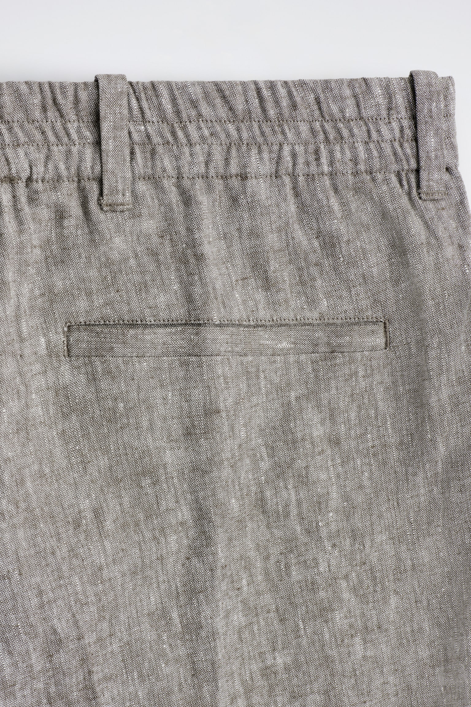 ПАНТАЛОН С ПРАВ КРАЧОЛ, ОТПУСНАТА КРОЙКА, ОТ ЛЕН - СИВ МЕЛАНЖ/ЧЕРНО МЕЛАНЖ/КАКИ - 7