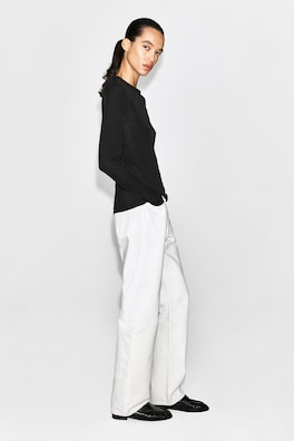 COTTON LONG-SLEEVED TOP — BLACK 5