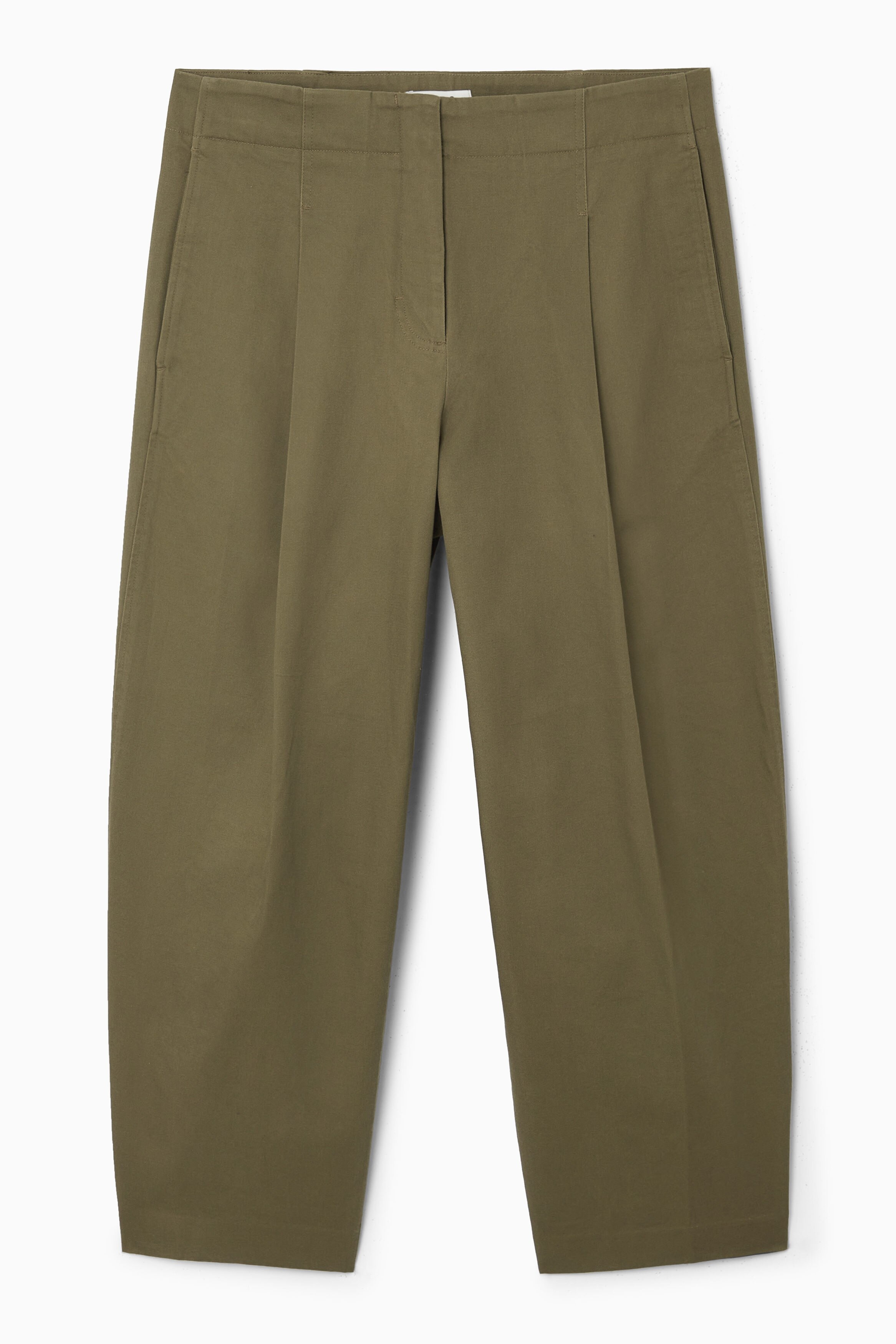 PLEATED BARREL-LEG CHINOS - BLUE | COS