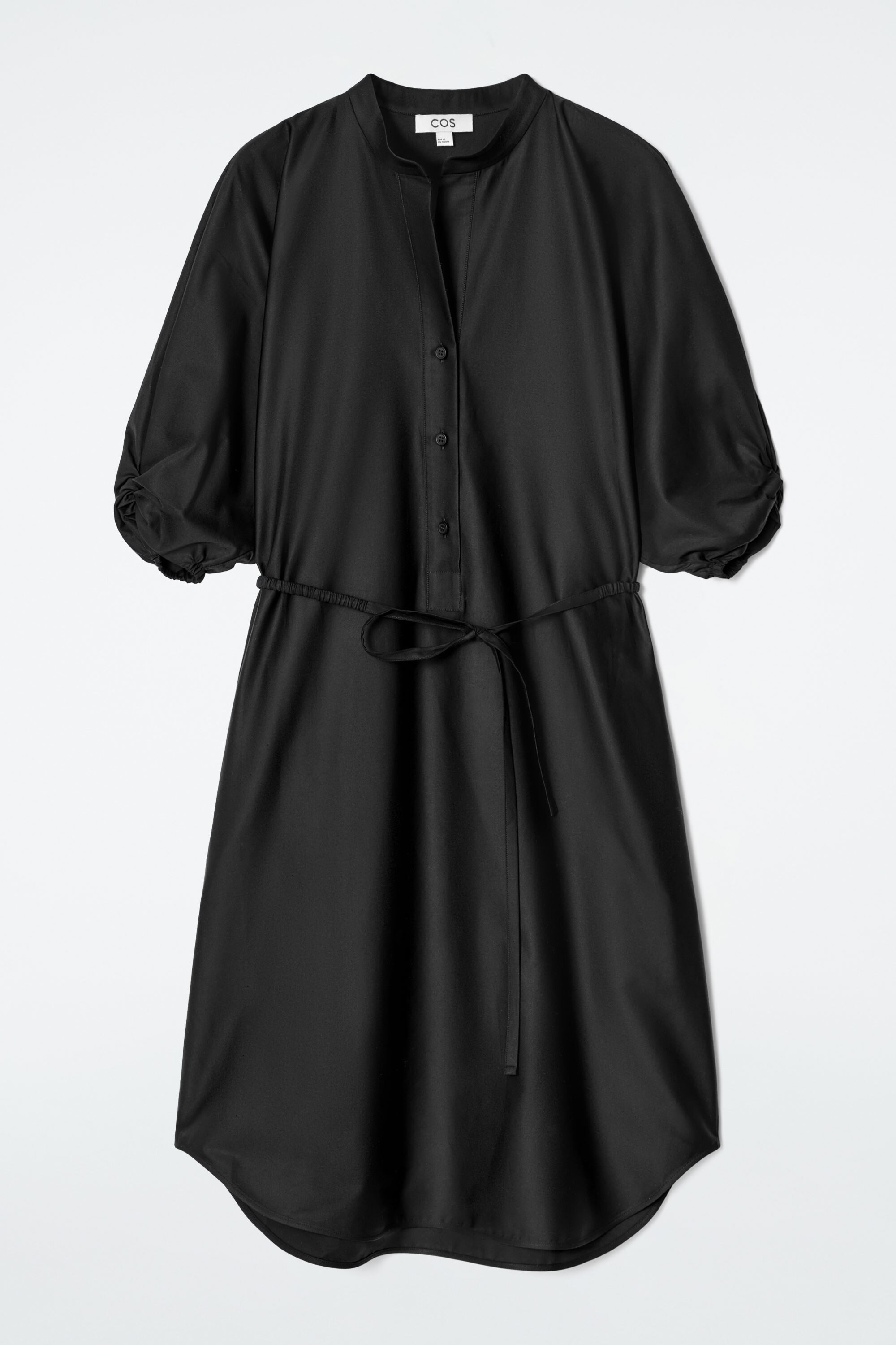 BELTED MIDI SHIRT DRESS - BLACK | COS