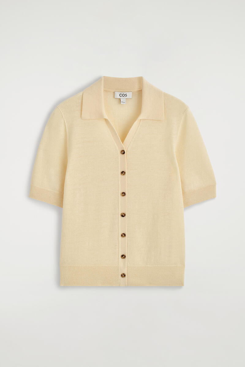 Knitted Linen-Merino Short-Sleeved Shirt