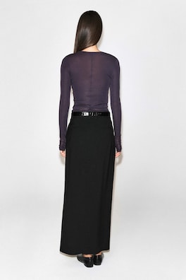 SLIM MERINO WOOL TOP — DARK PURPLE 5
