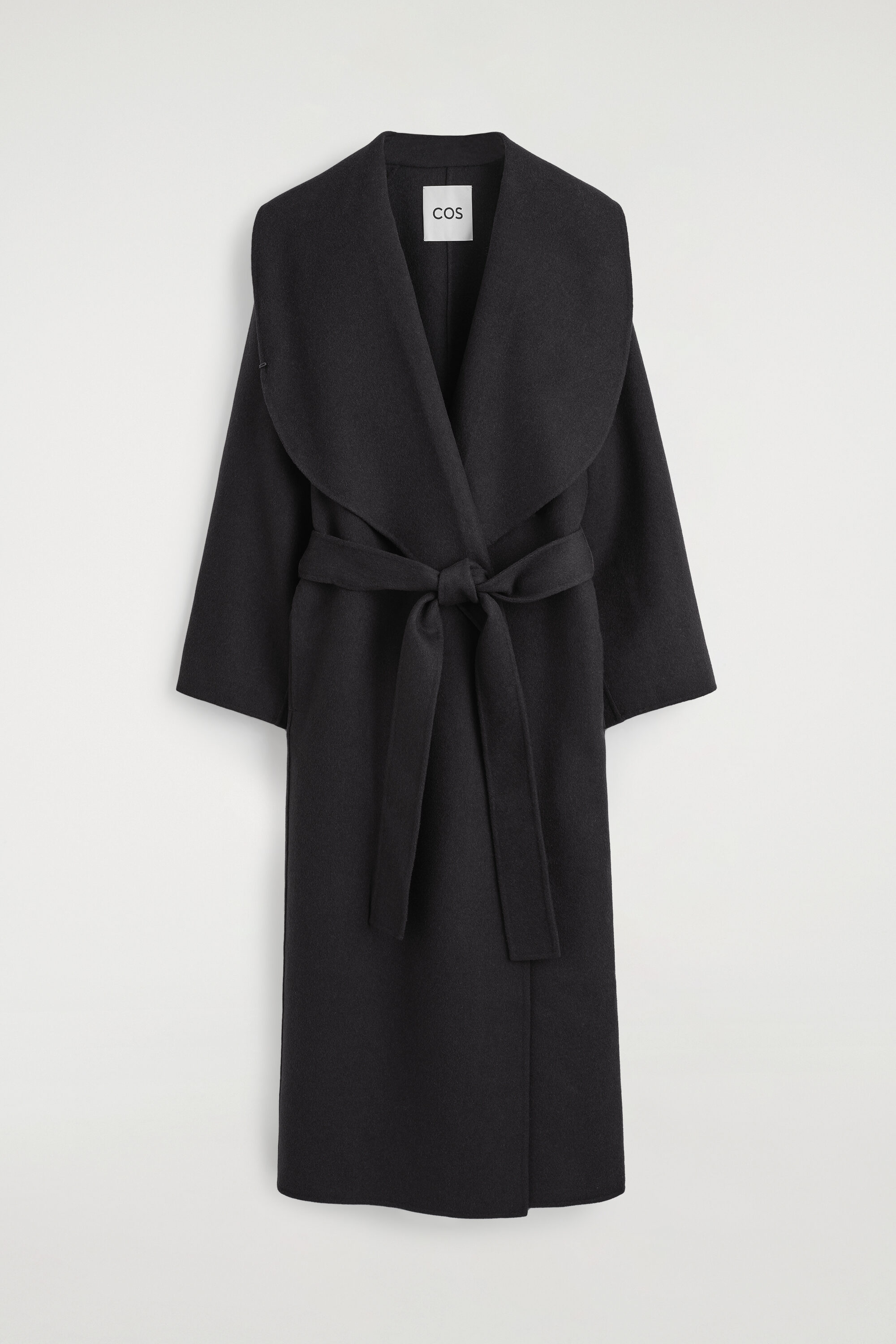 DOUBLE-FACED WOOL SHAWL-COLLAR COAT - CARBON | COS US