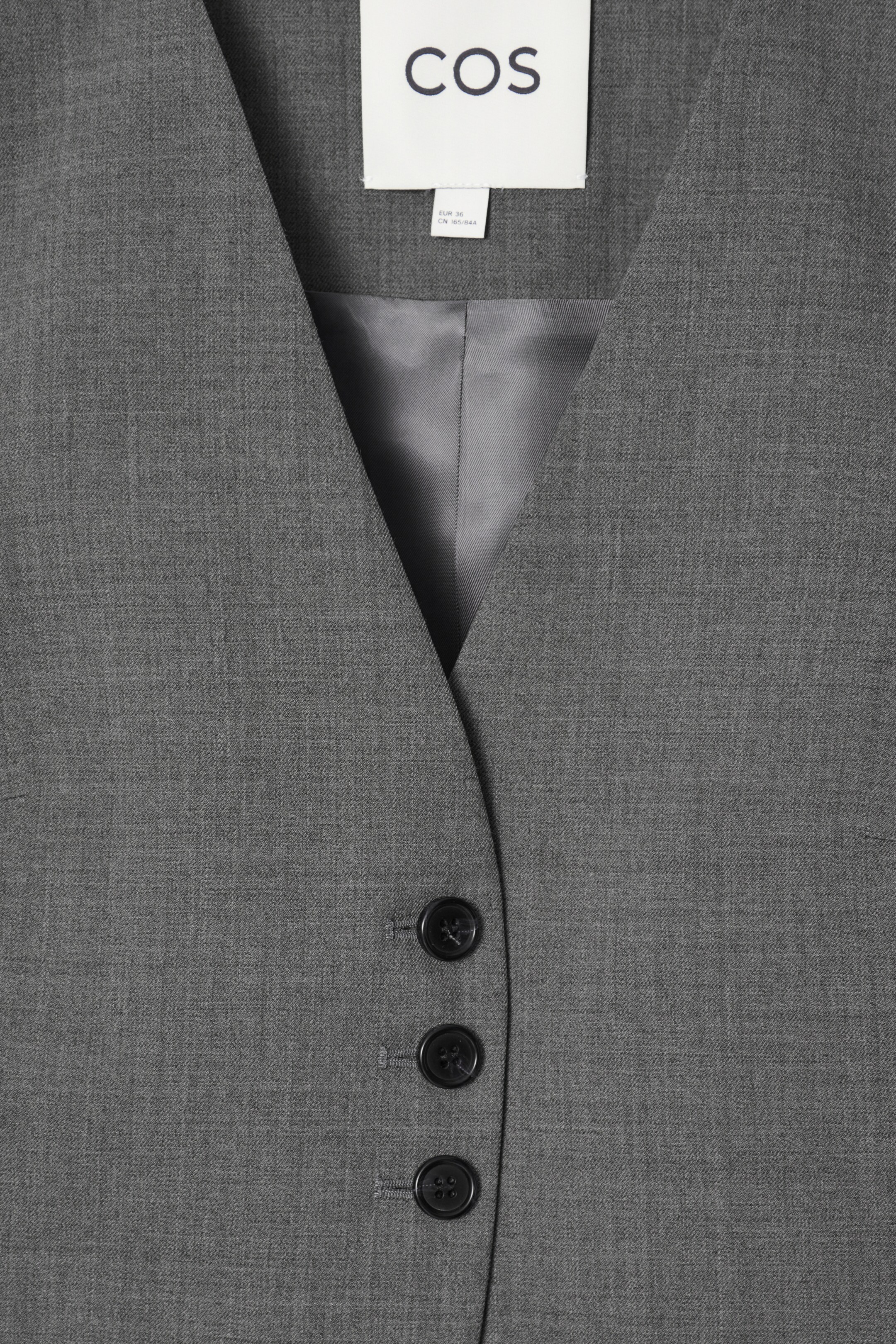 Agrandir l'image: LONG GILET DE TAILLEUR EN SERGÉ - GRIS - FEMME | H&M CH 2