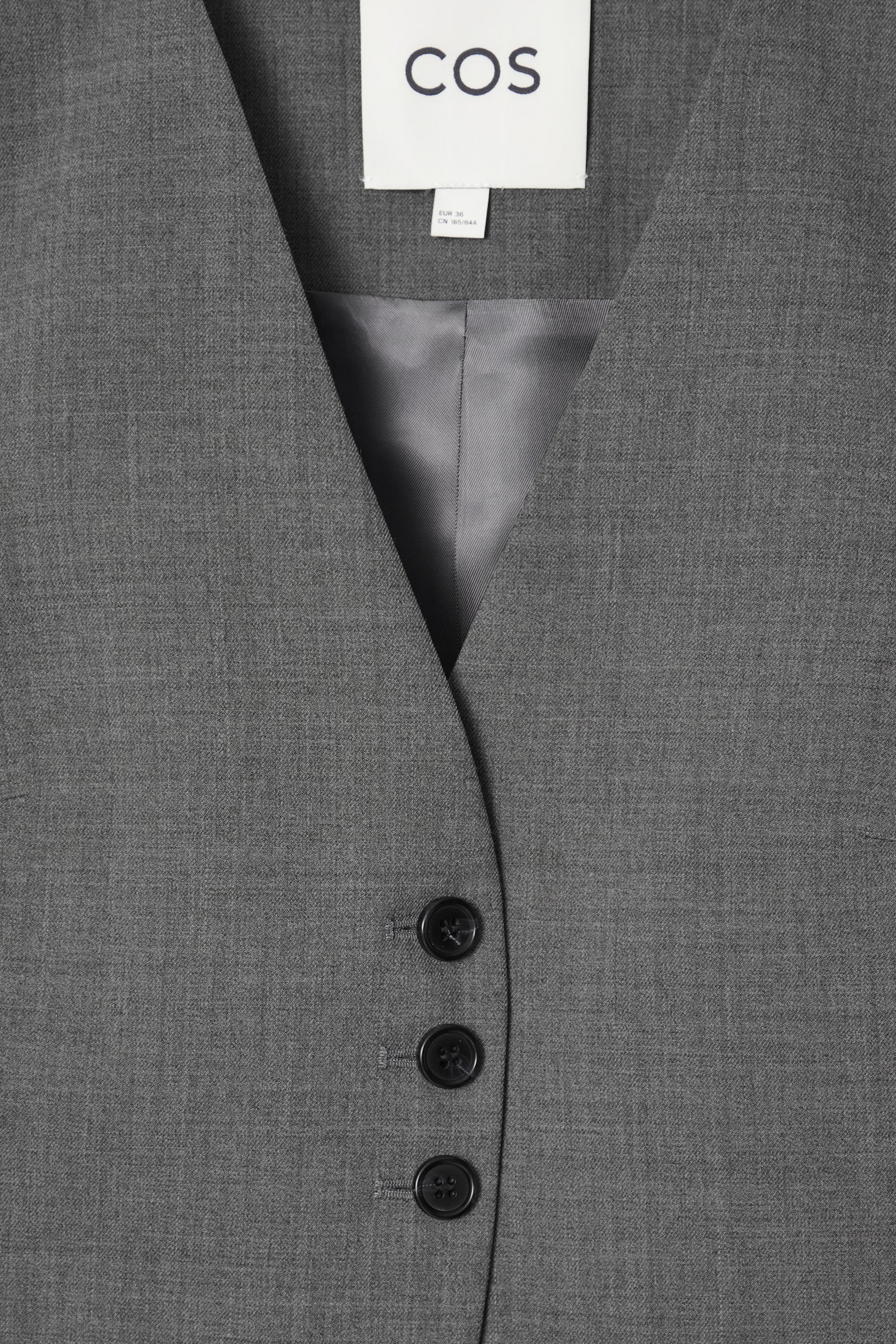 LONGLINE TAILORED TWILL WAISTCOAT - GREY - 2