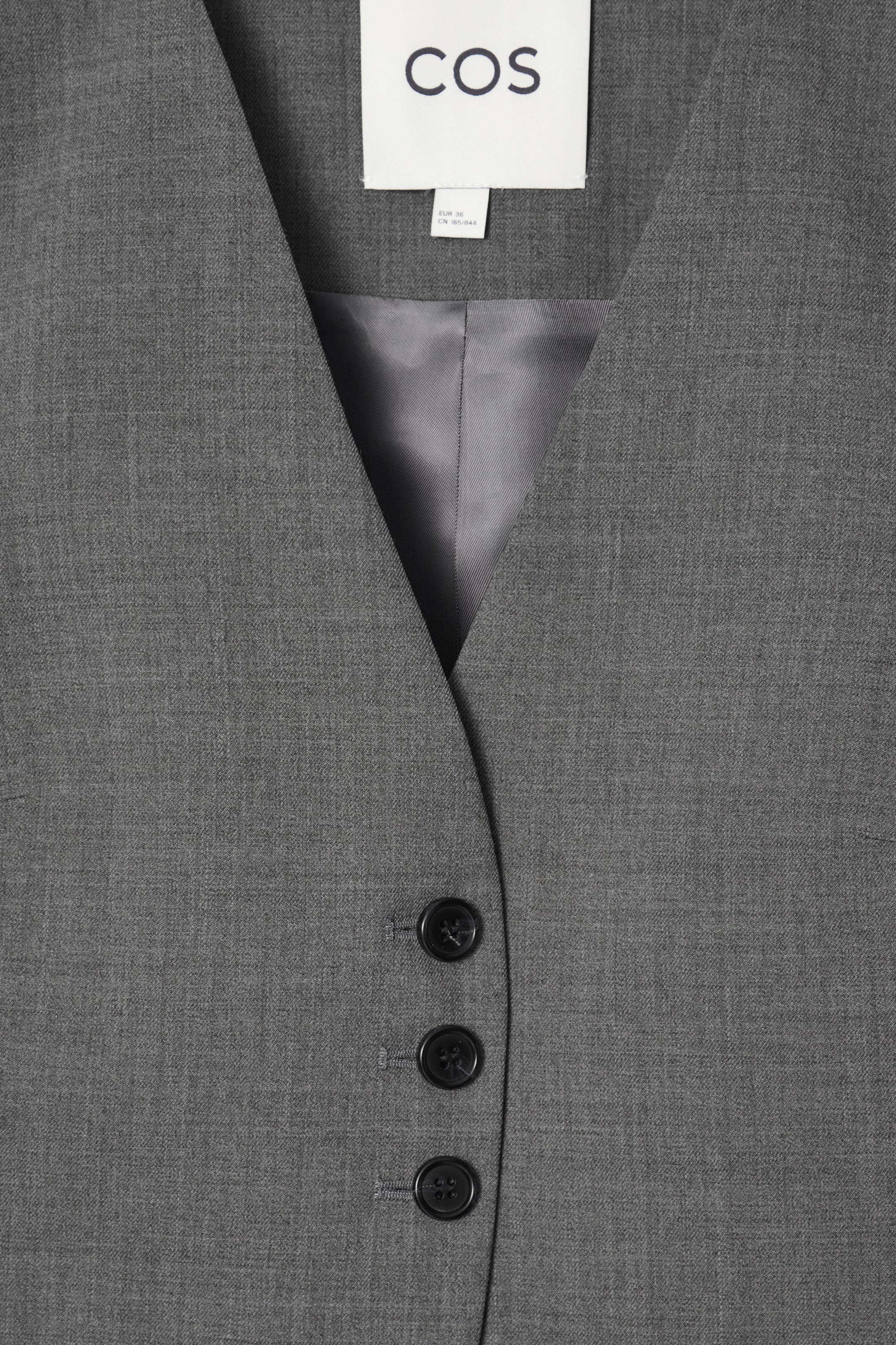 View larger image: LONGLINE TAILORED TWILL WAISTCOAT - GREY - Ladies | H&M GB 2