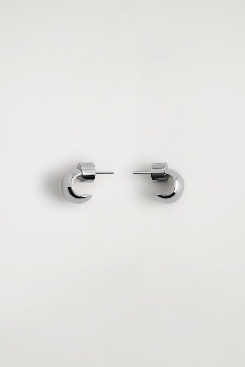 COS Mini Half-Hoop Earrings Silver-Coloured Women's