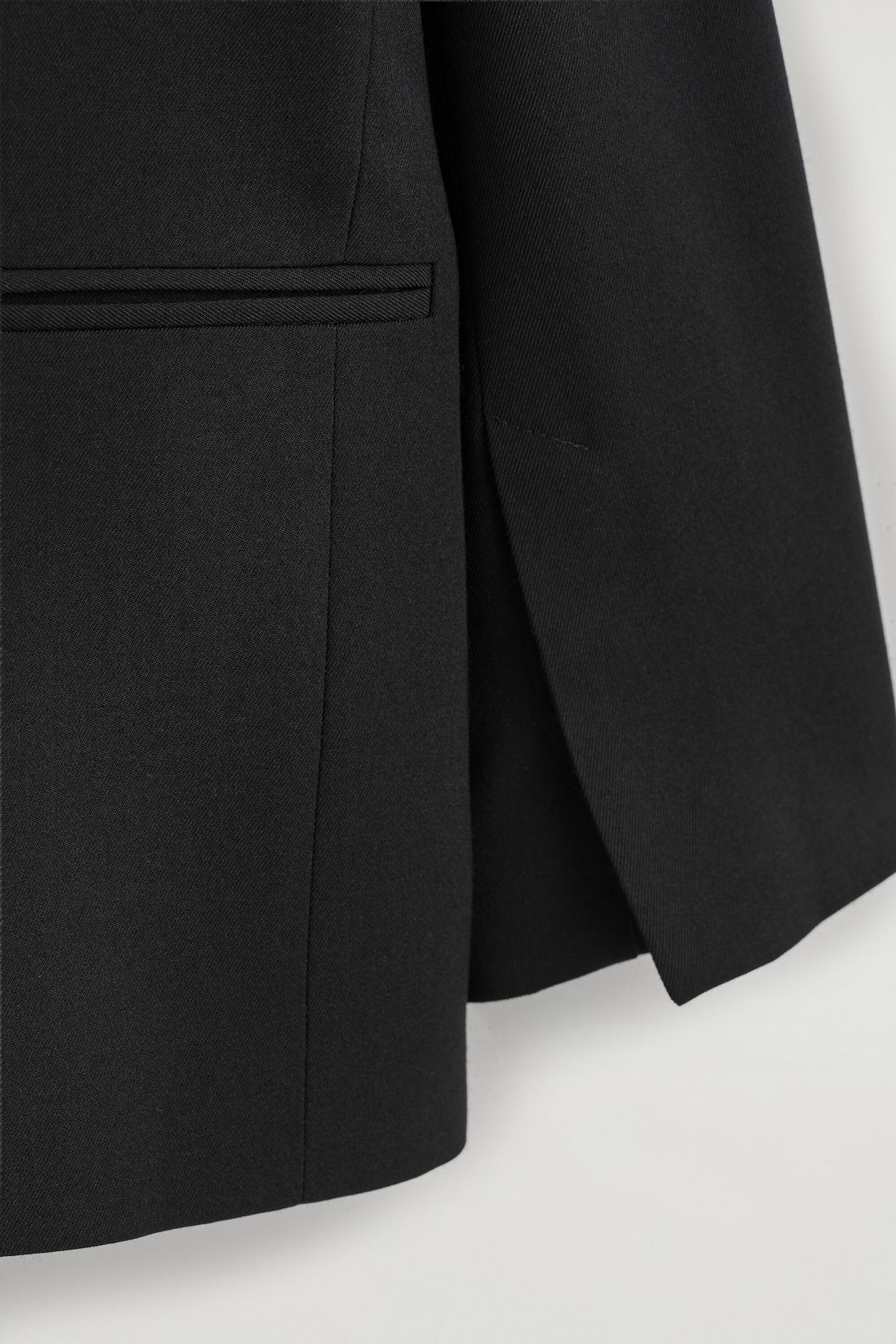 TWILL SINGLE-BREASTED BLAZER — BLACK
