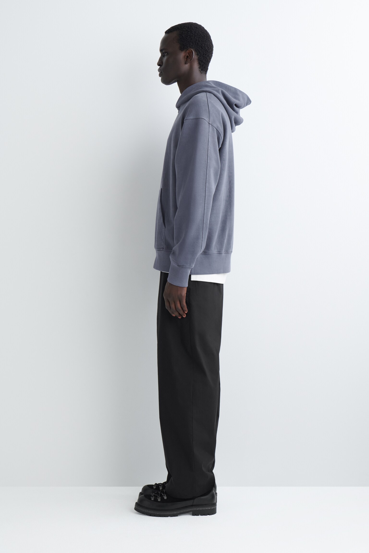 WASHED COTTON-JERSEY HOODIE - BLUE/BLUE/MOLE - 7