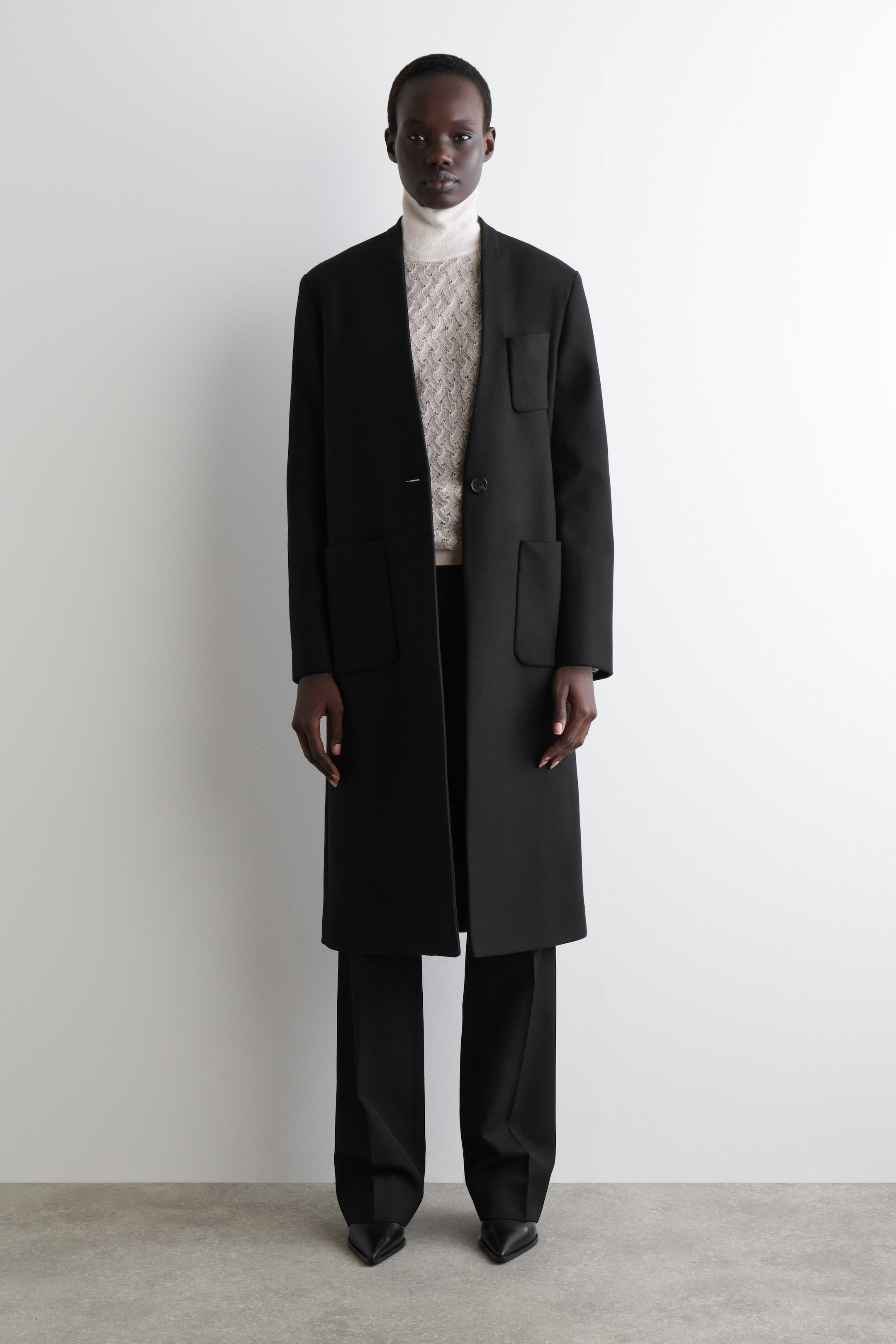 POINTELLE-KNIT MOHAIR SWEATER