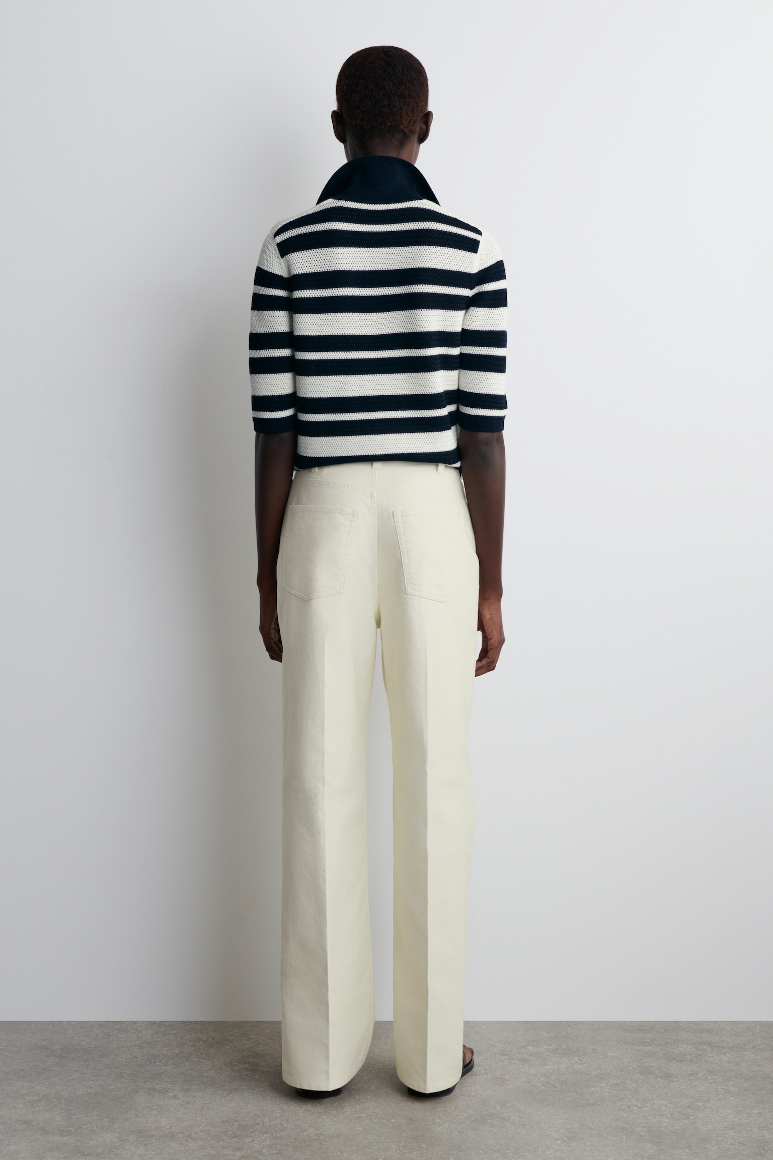 PANTALON DROIT EN TOILE DE COTON - CRAIE - 4