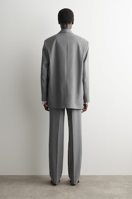 SHAWL-COLLAR WOOL BLAZER — GRAPHITE 4