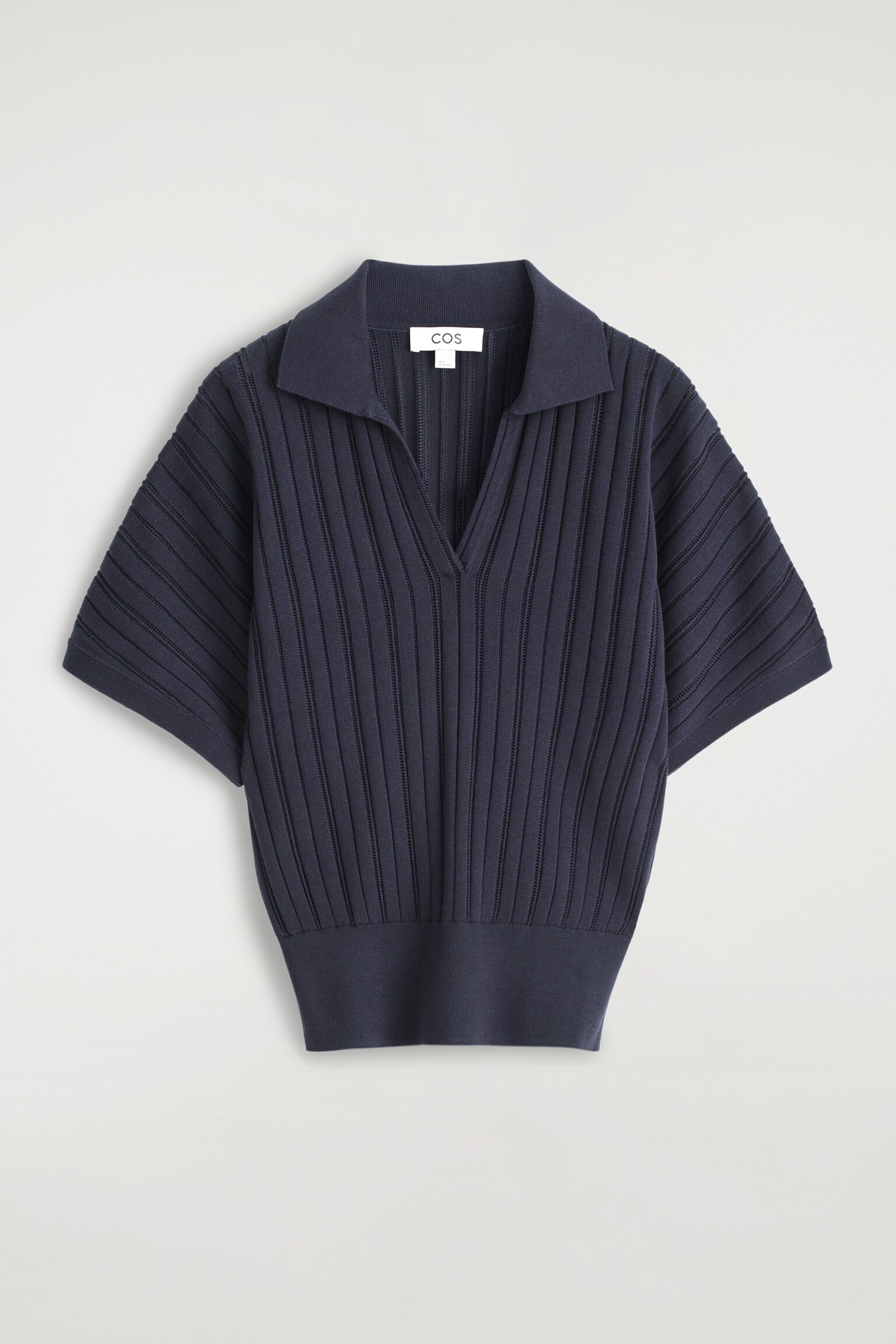 CAMISA DE ALGODÓN EN PUNTO POINTELLE - AZUL MARINO - 2