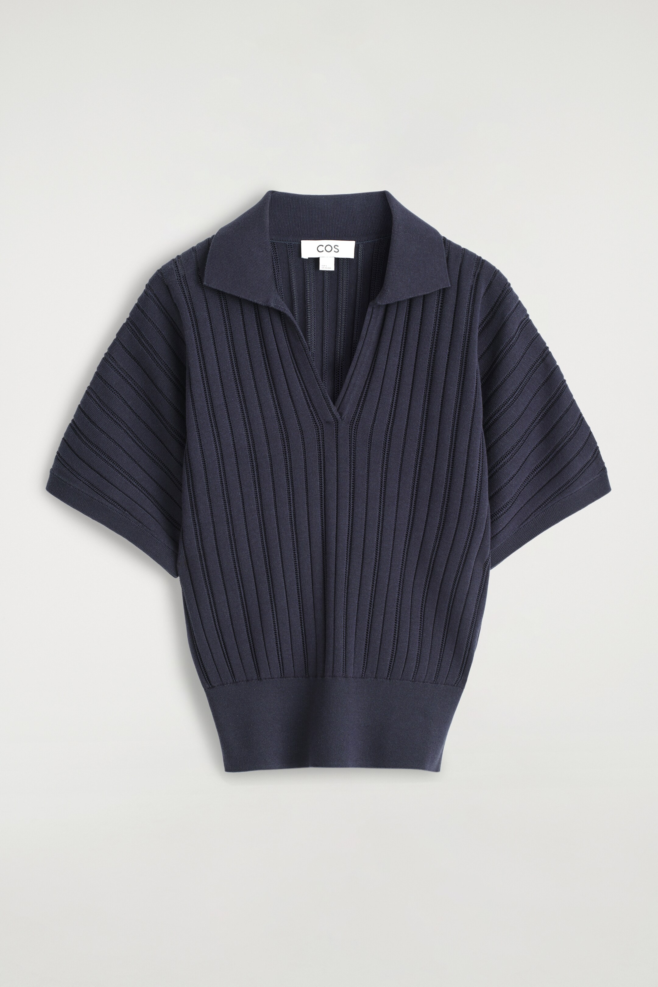 Ver imagen más grande: CAMISA DE ALGODÓN EN PUNTO POINTELLE - AZUL MARINO - MUJER | H&M ES 6