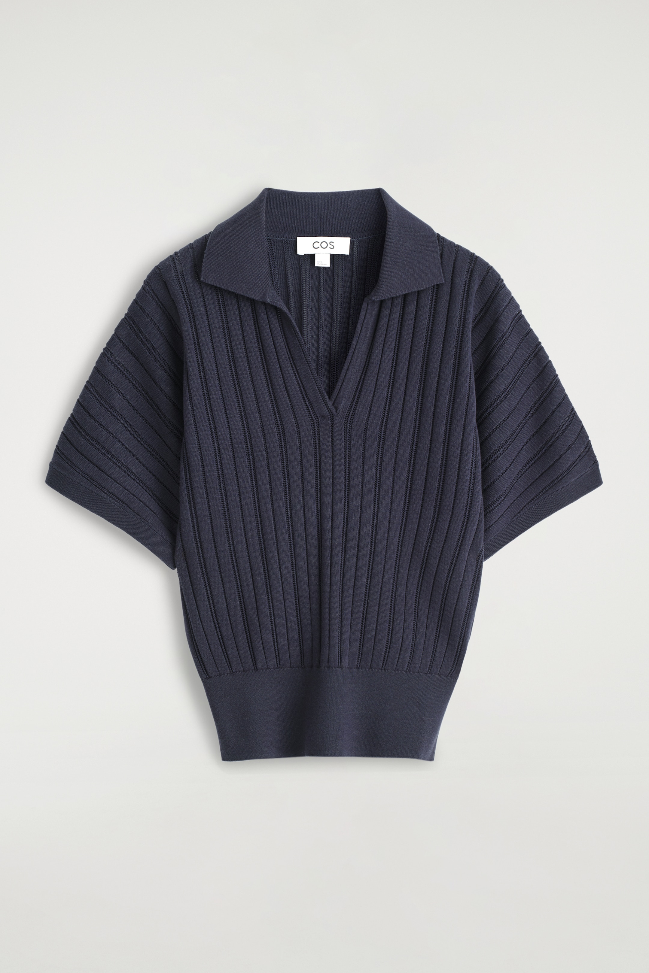 Agrandir l'image: CHEMISE EN MAILLE DE COTON POINTELLE - BLEU MARINE - FEMME | H&M FR 6