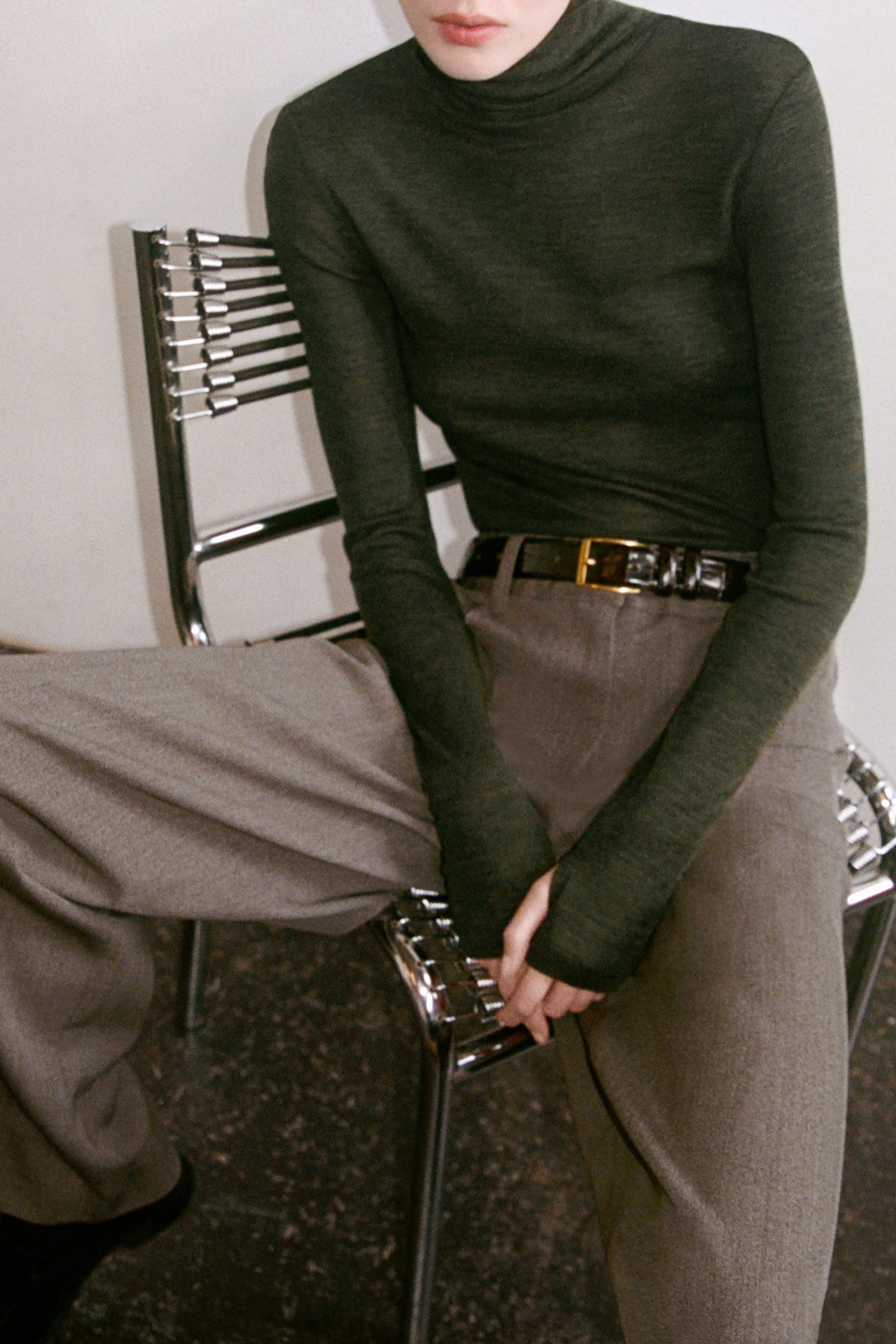 REGULAR WOOL-BLEND WIDE-LEG PANTS