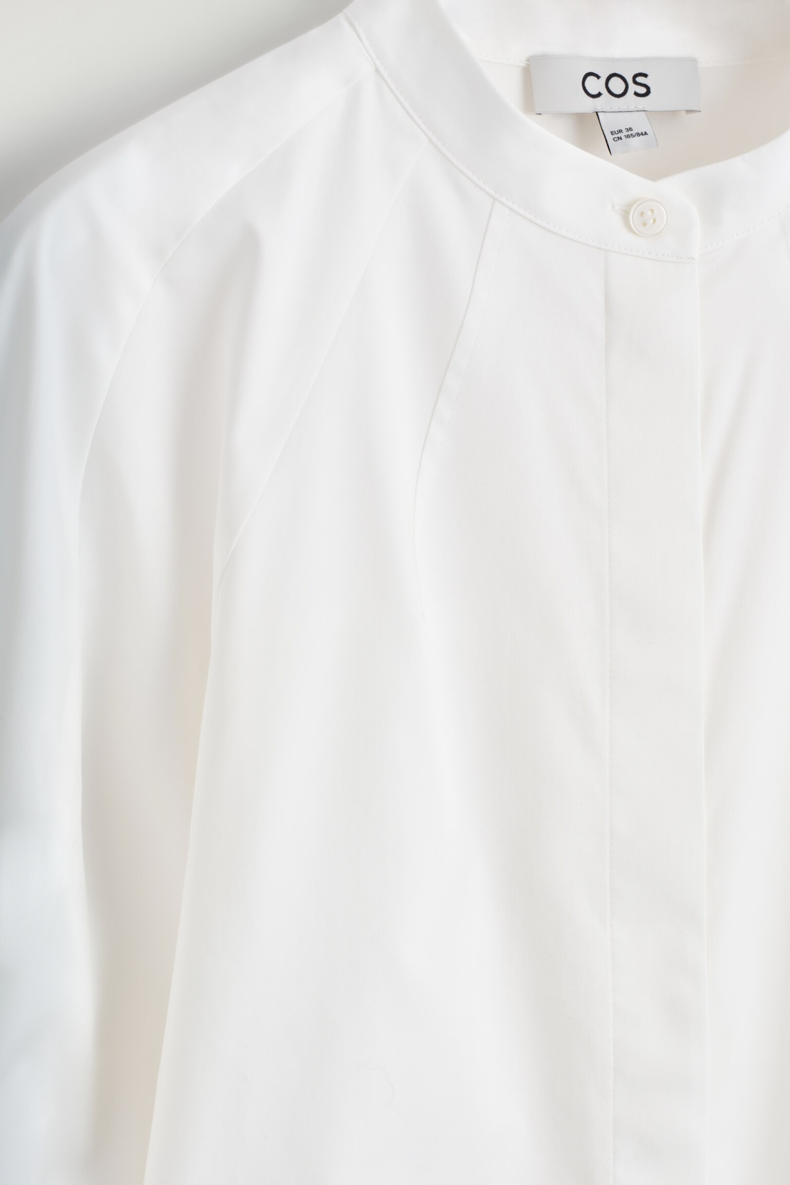 CHEMISE SANS COL EN COTON - BLANC/BLEU MARINE - 7